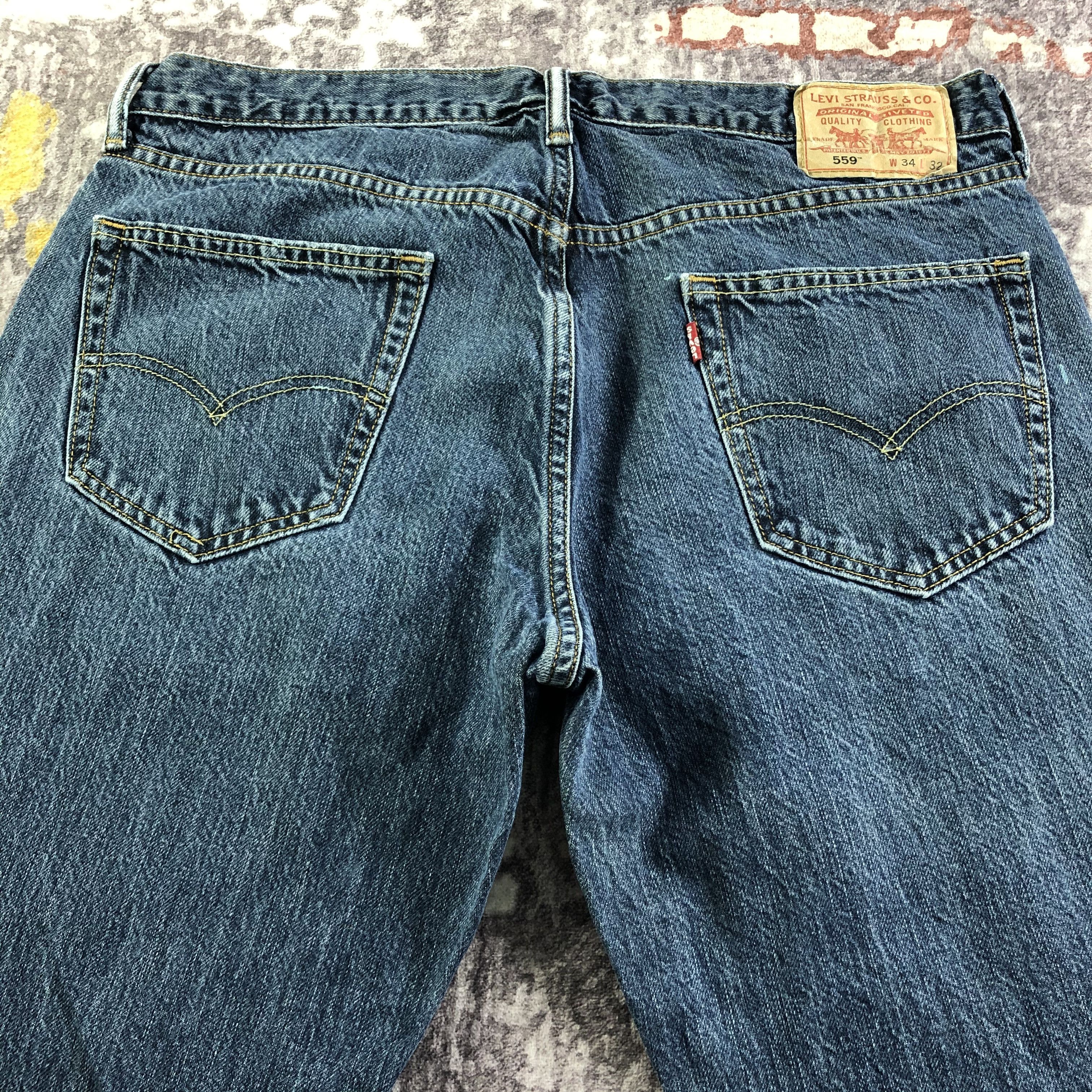 Levi's × Vintage Vintage Blue Wash Levis 559 Jeans-JM3458 Size 35" - 4 Thumbnail