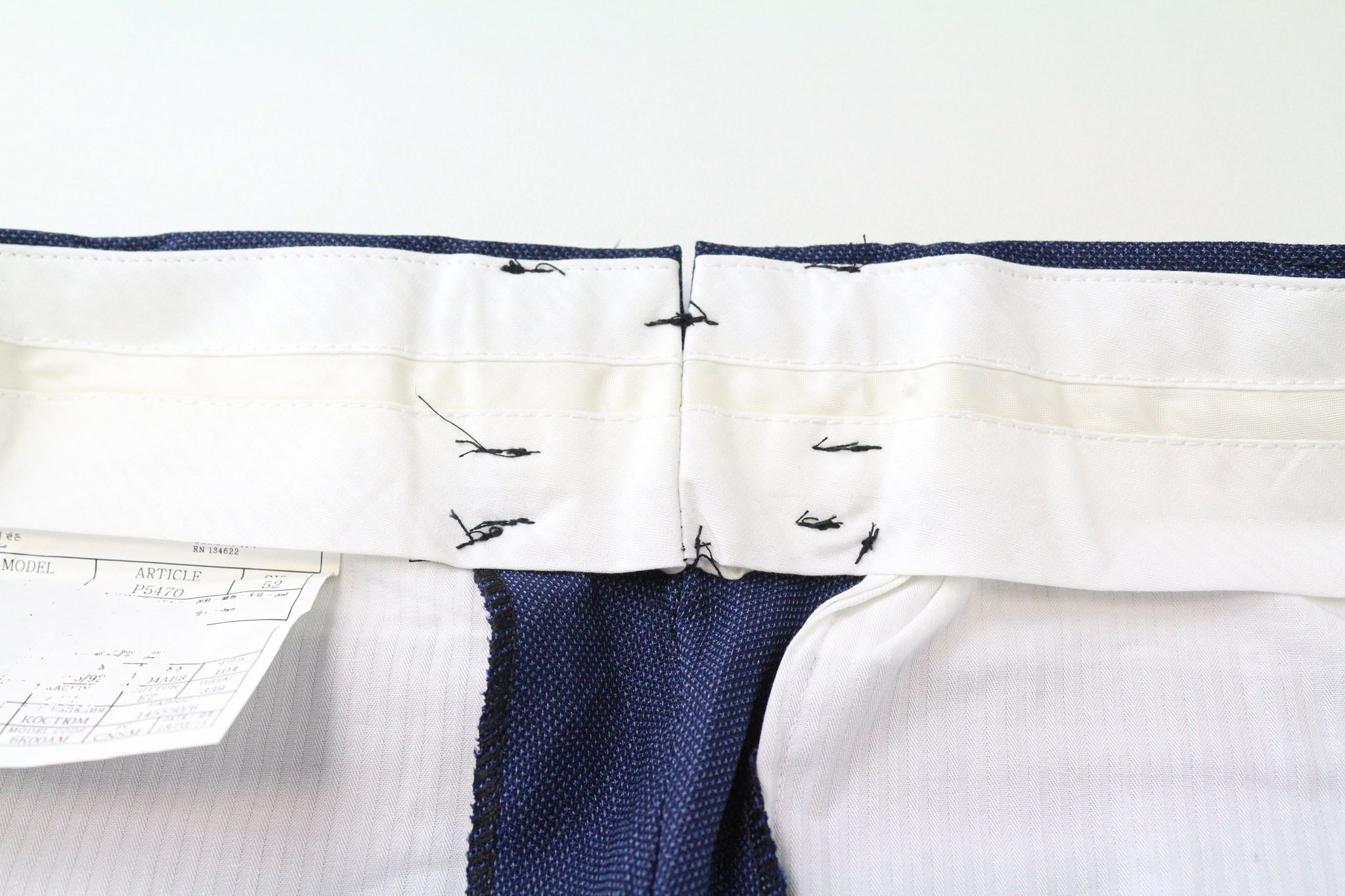 Suitsupply BRESCIA UK42 Blue Pleated Formal Trousers 75190 Size 42R - 7 Thumbnail