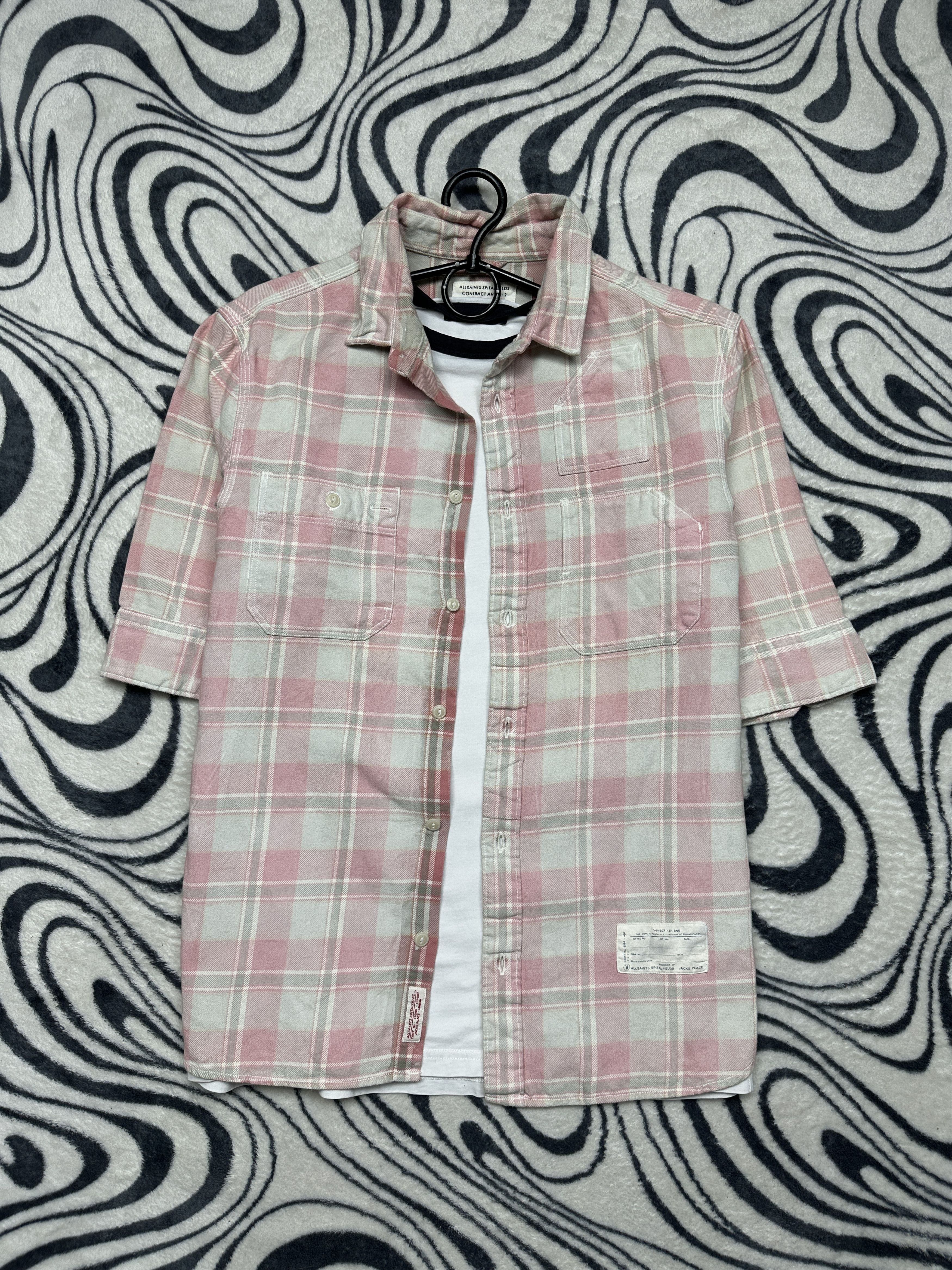 Allsaints Allsaints Vintage Mens Avalon 1/2 Sleeve Flannel Shirt Size US S / EU 44-46 / 1 - 1 Thumbnail