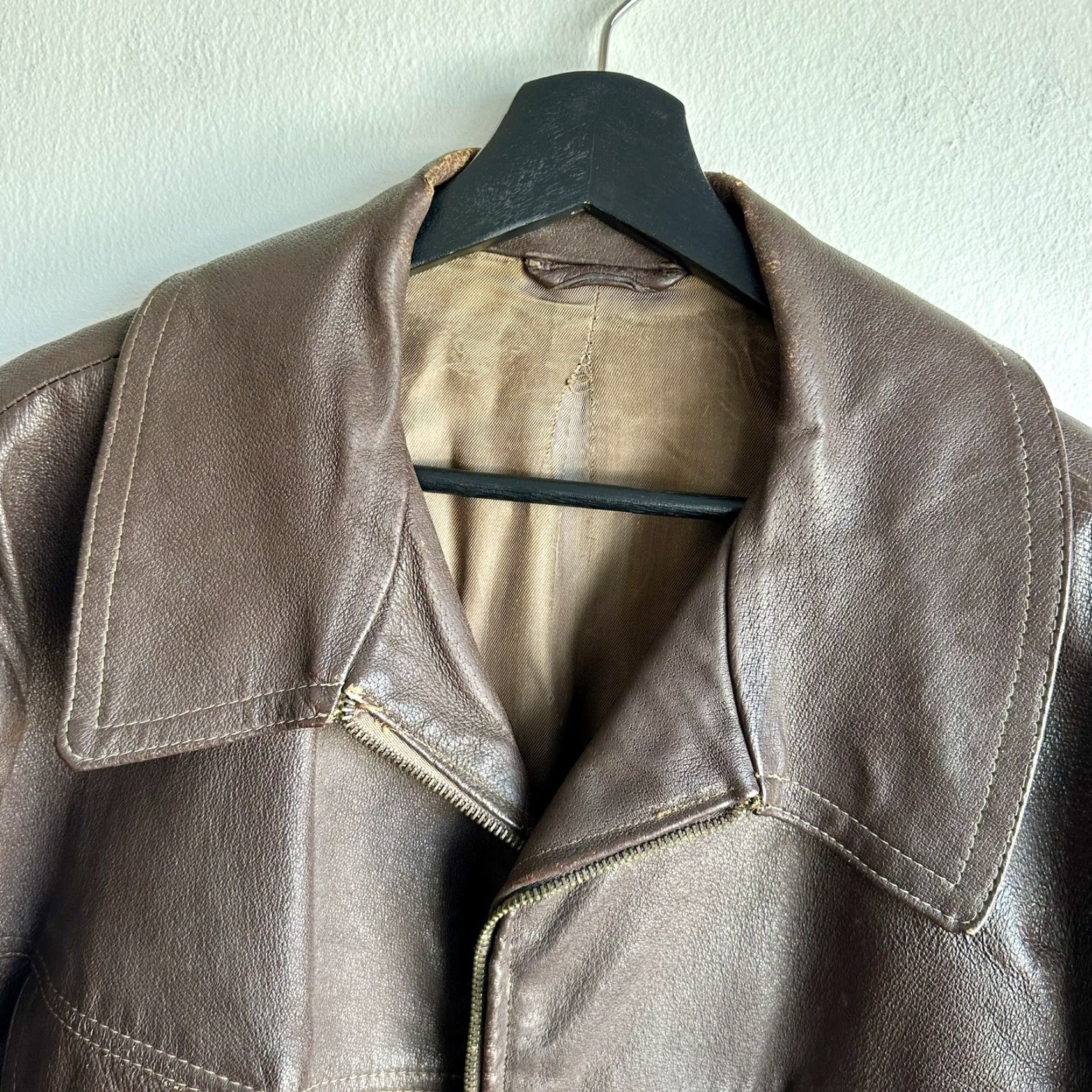 Vintage VINTAGE Leather Jacket 1950s Czech Gala High Quality 3XL Size US XXL / EU 58 / 5 - 2 Thumbnail