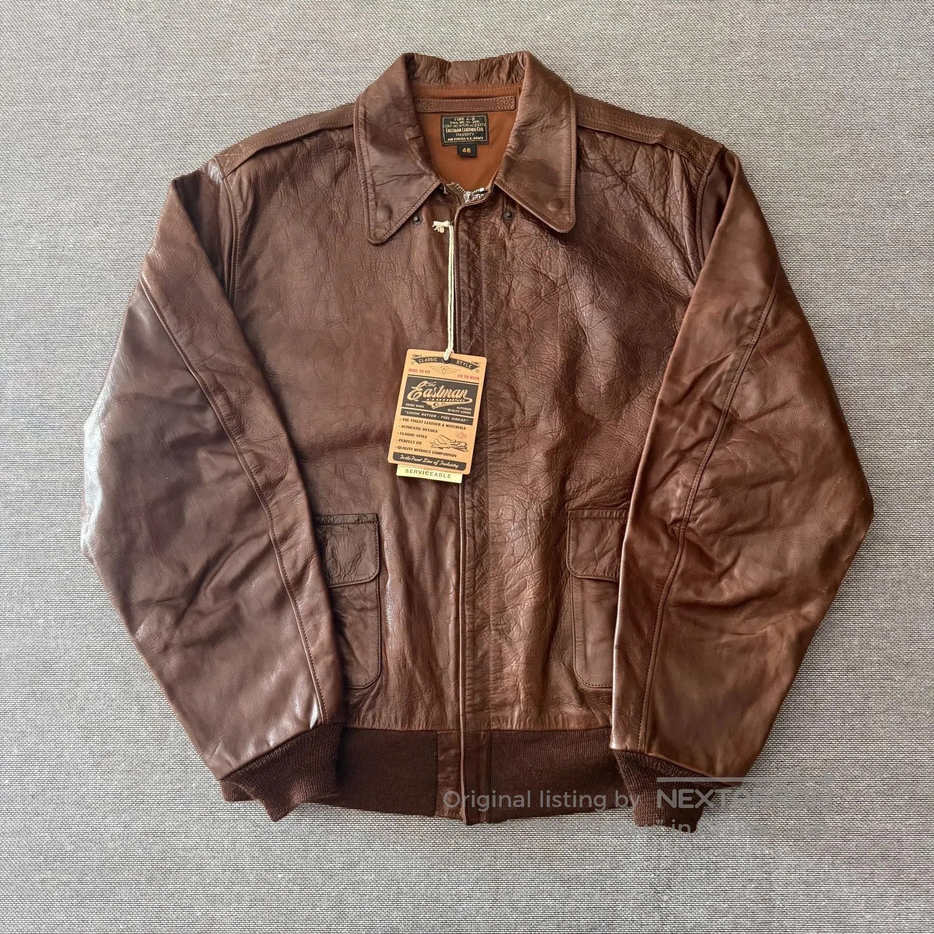 Eastman Leather Clothing Eastman Vegan Horsehide A2 Flight Jacket. Size US M / EU 48-50 / 2 - 1 Thumbnail