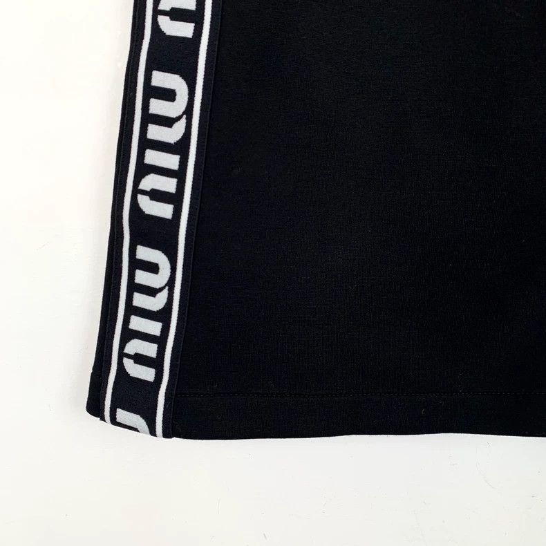 Celine MiuMiu Black Logo Drawstring Skirt Size US 28 / EU 44 - 4 Thumbnail