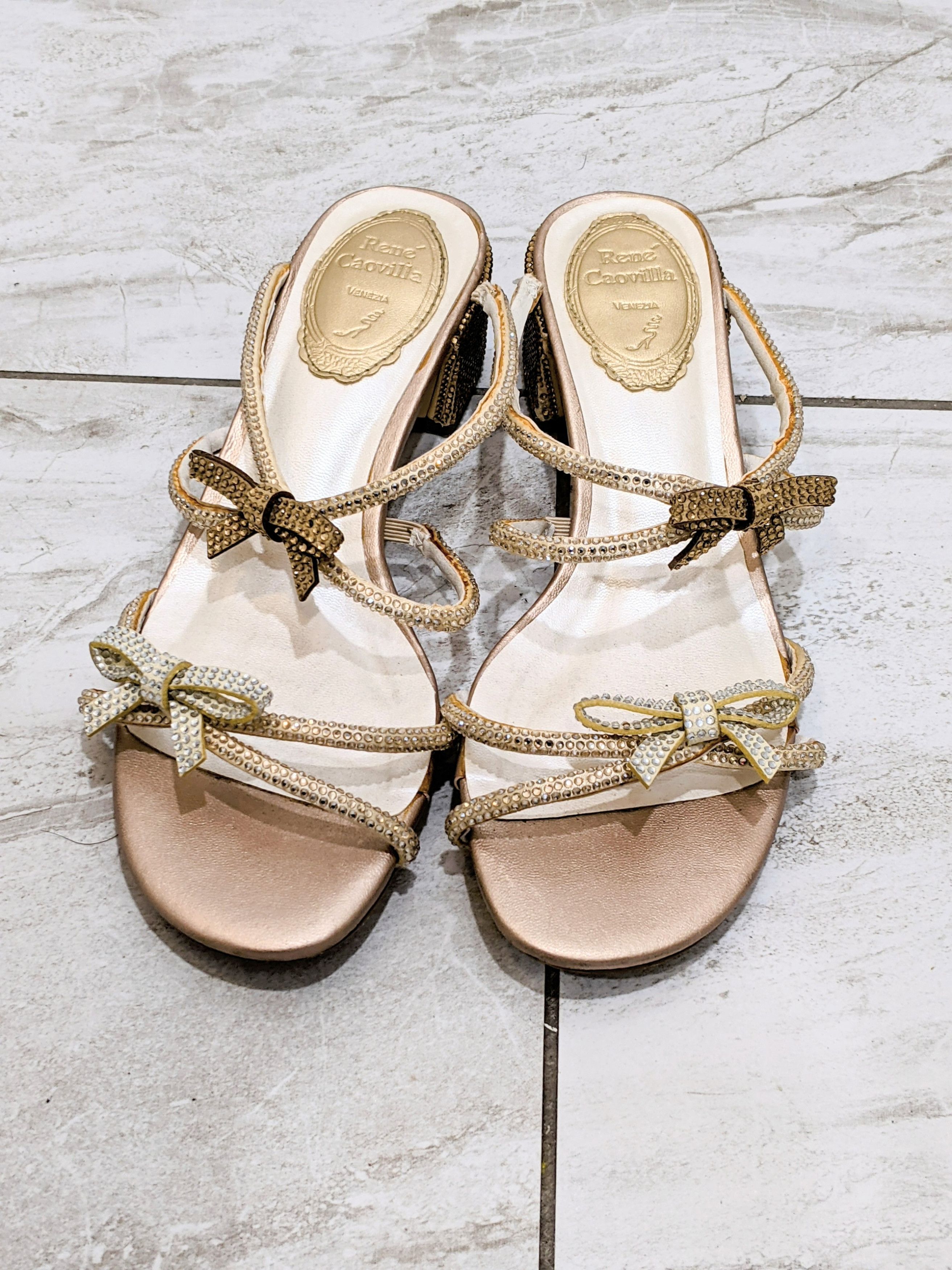 Rene Caovilla Rene Caovilla Caterina Crystal Bow Sandals Size US 6 / IT 36 - 1 Thumbnail