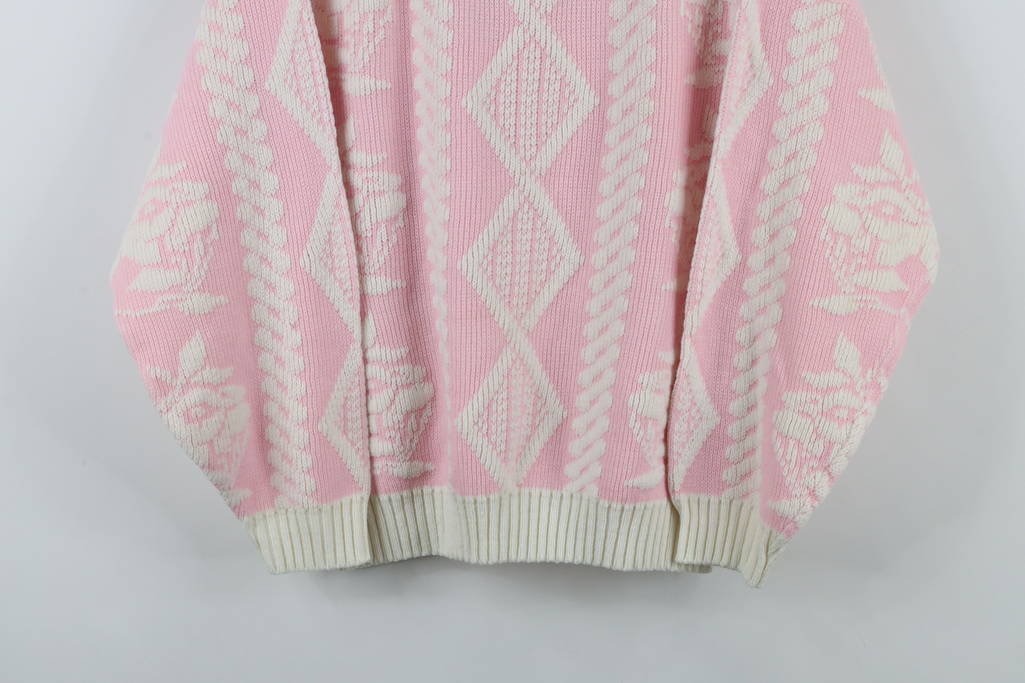 Vintage Vintage 80s 90s Fairy Kei Kawaii Geometric Knit Sweater USA Size L / US 10 / IT 46 - 3 Thumbnail