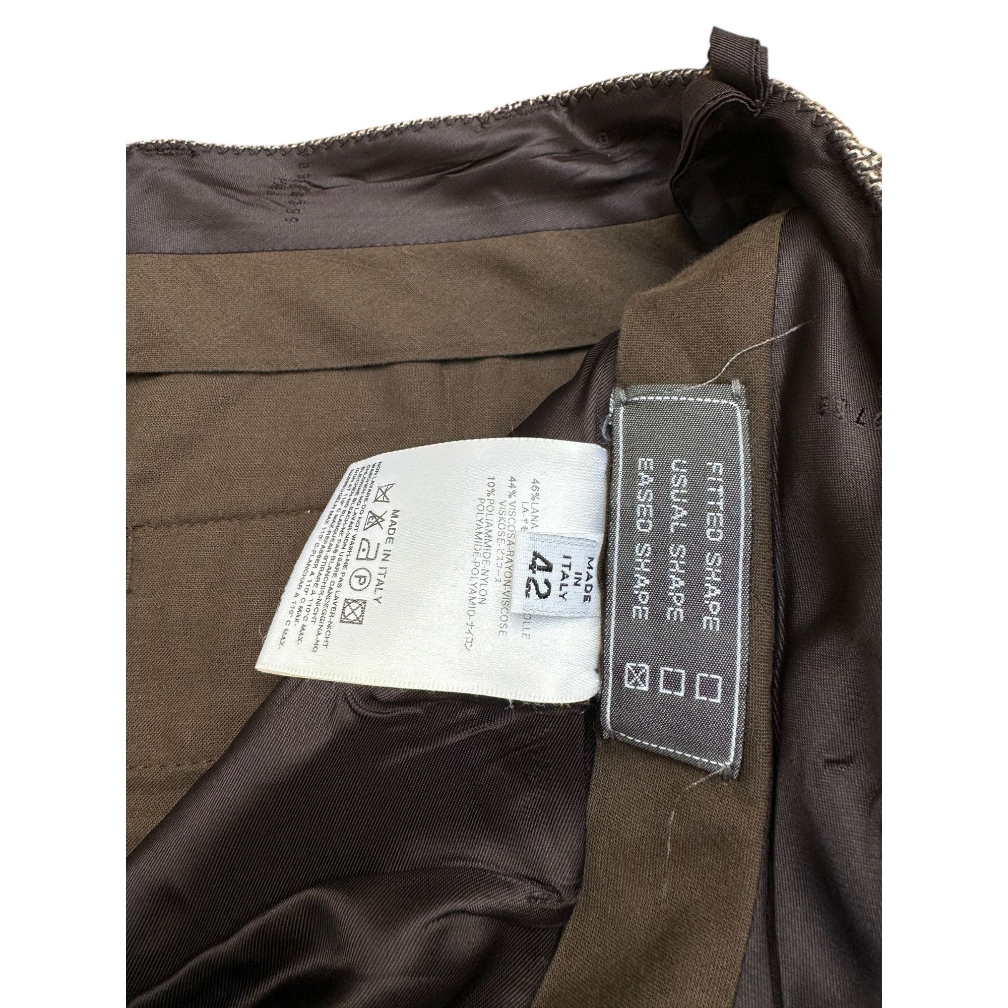 Maison Margiela FW 2004 Brown Grey Wool Pants Size 29" - 6 Thumbnail