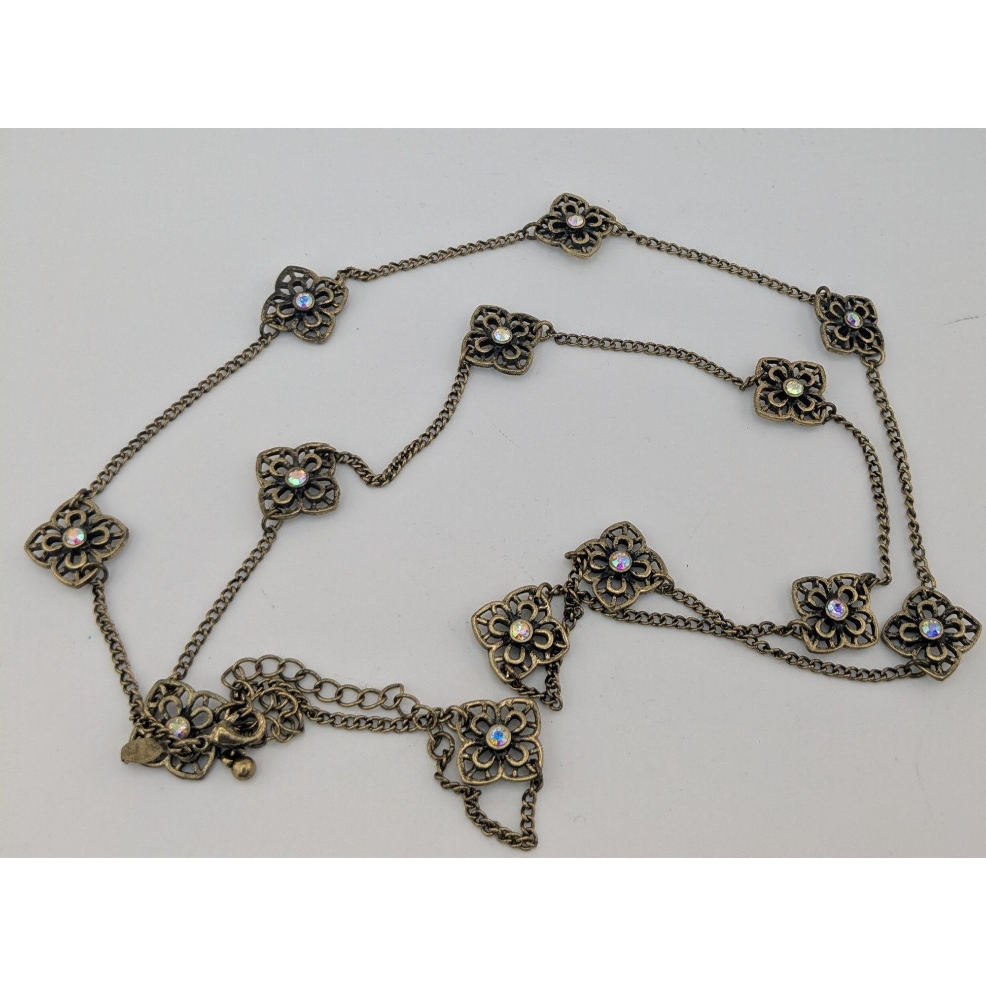 Other Vintage Premier Designs 35" Antique Gold-Tone Floral Necklac Size ONE SIZE - 5 Thumbnail