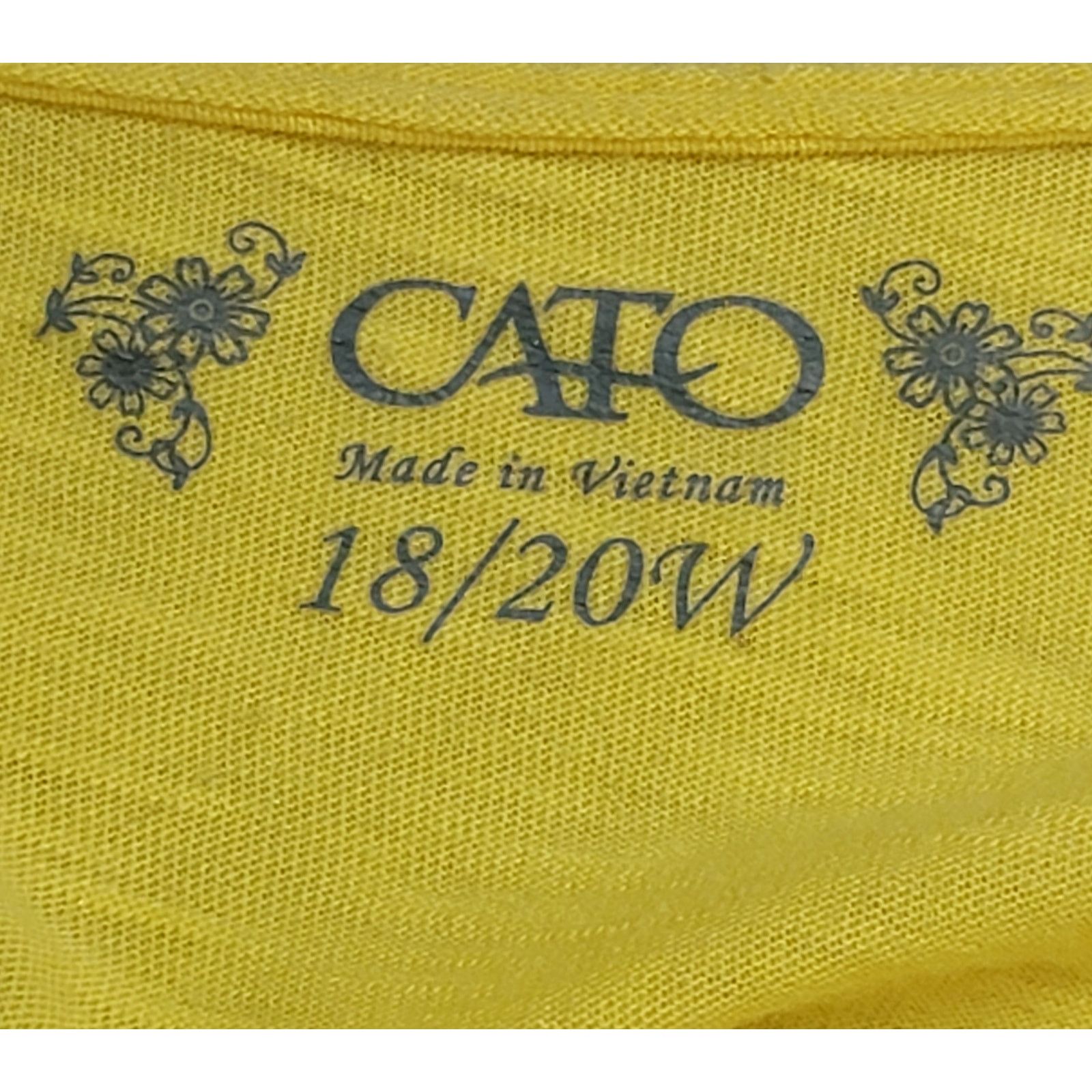 Other Cato Yellow Slub Knit Frayed Rolled Collar Top 18W 20W Plus Size XXL / US 16-18 / IT 52-54 - 4 Thumbnail