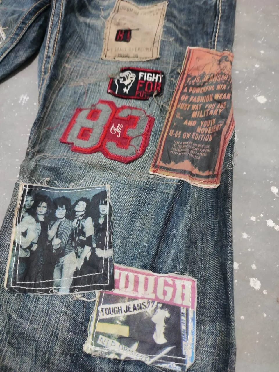 Japanese Brand Tough Jeansmith Nice Art Patches Punk Jeans Pants Size US 29 - 7 Thumbnail