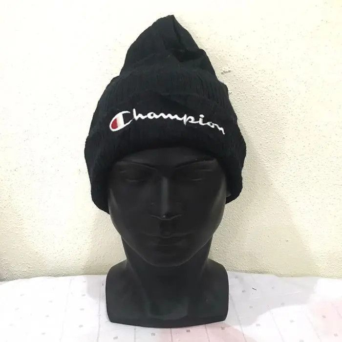 Champion × Vintage Champion Plain Beanie Hat Size ONE SIZE - 2 Thumbnail