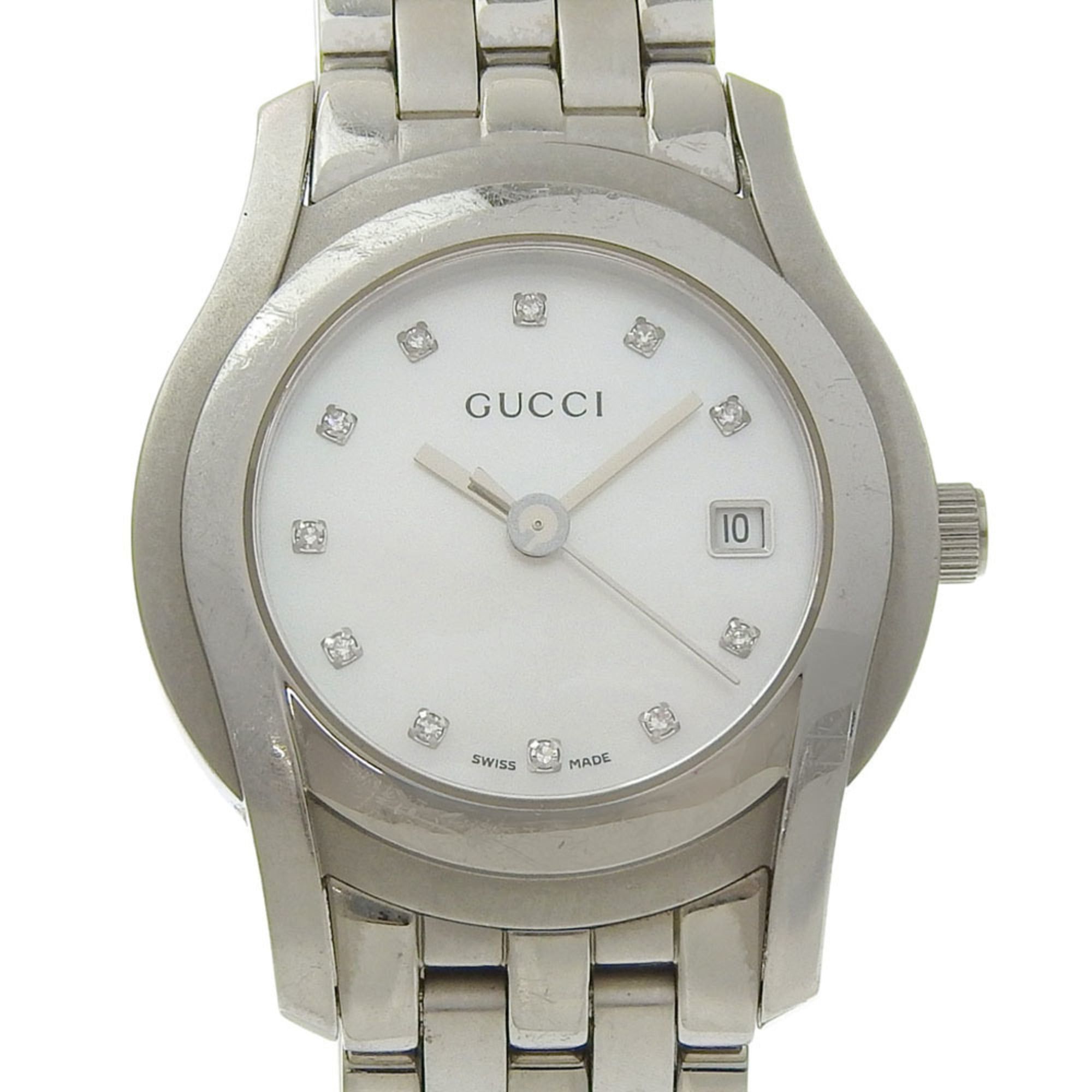 Gucci Gucci 5500L Stainless Steel Quartz Analog Watch with White Mother-of-Pearl Dial for Women Size ONE SIZE - 1 Thumbnail
