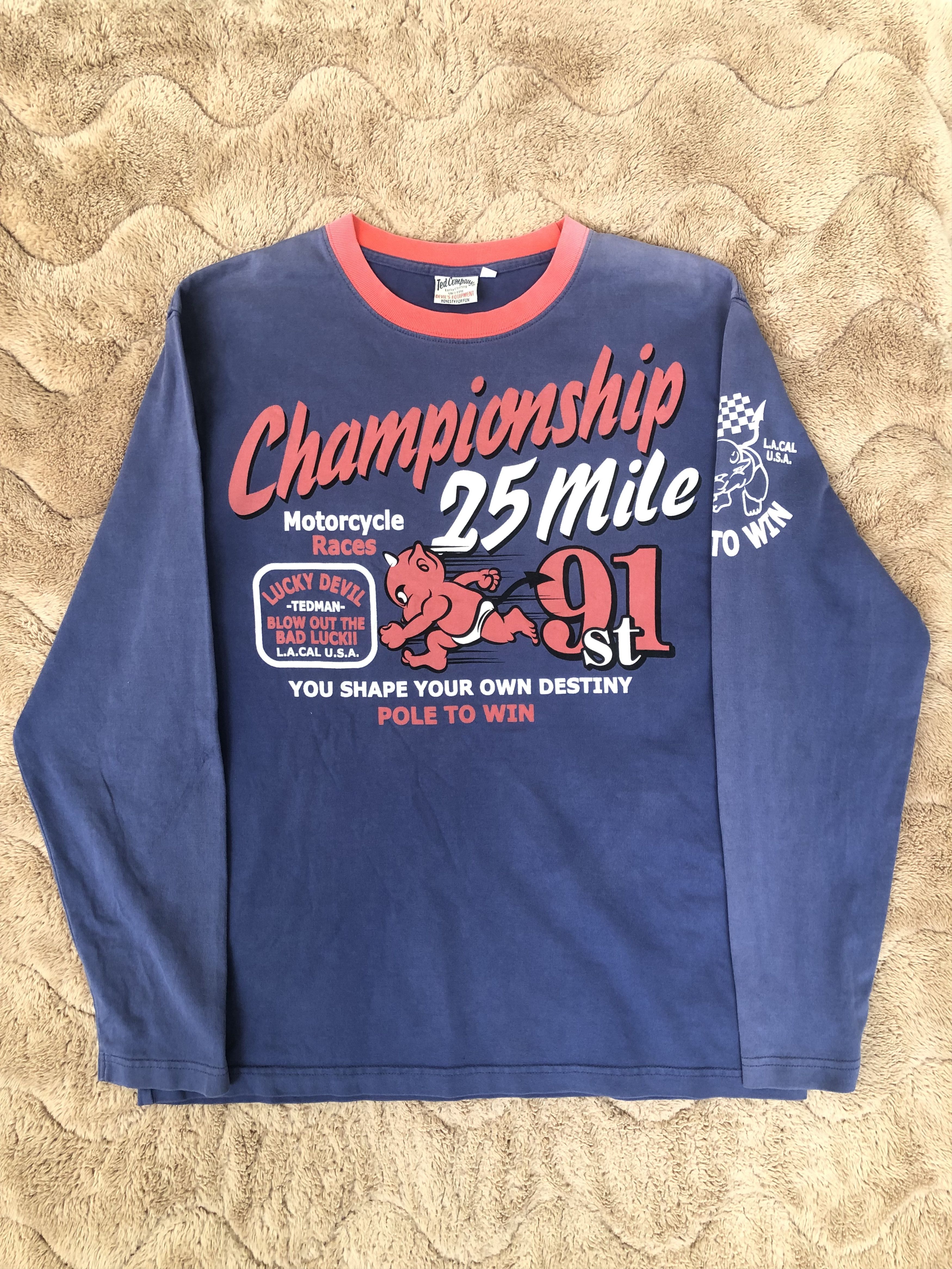 Japanese Brand Vintage Ted Company Motorcycle Races LS Shirt Size US L / EU 52-54 / 3 - 2 Thumbnail