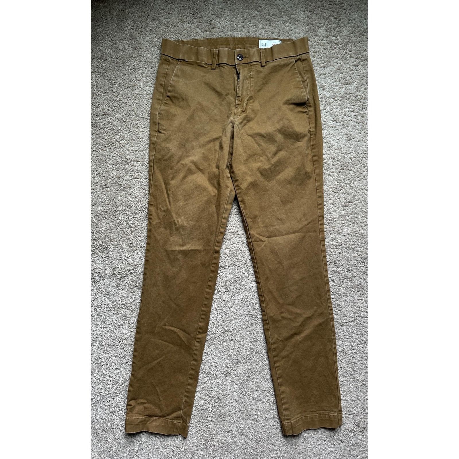 Gap Gap Slim Fit Mid Rise Straight Trouser Pants Brown 30 x 32 Size US 30 / EU 46 - 2 Thumbnail