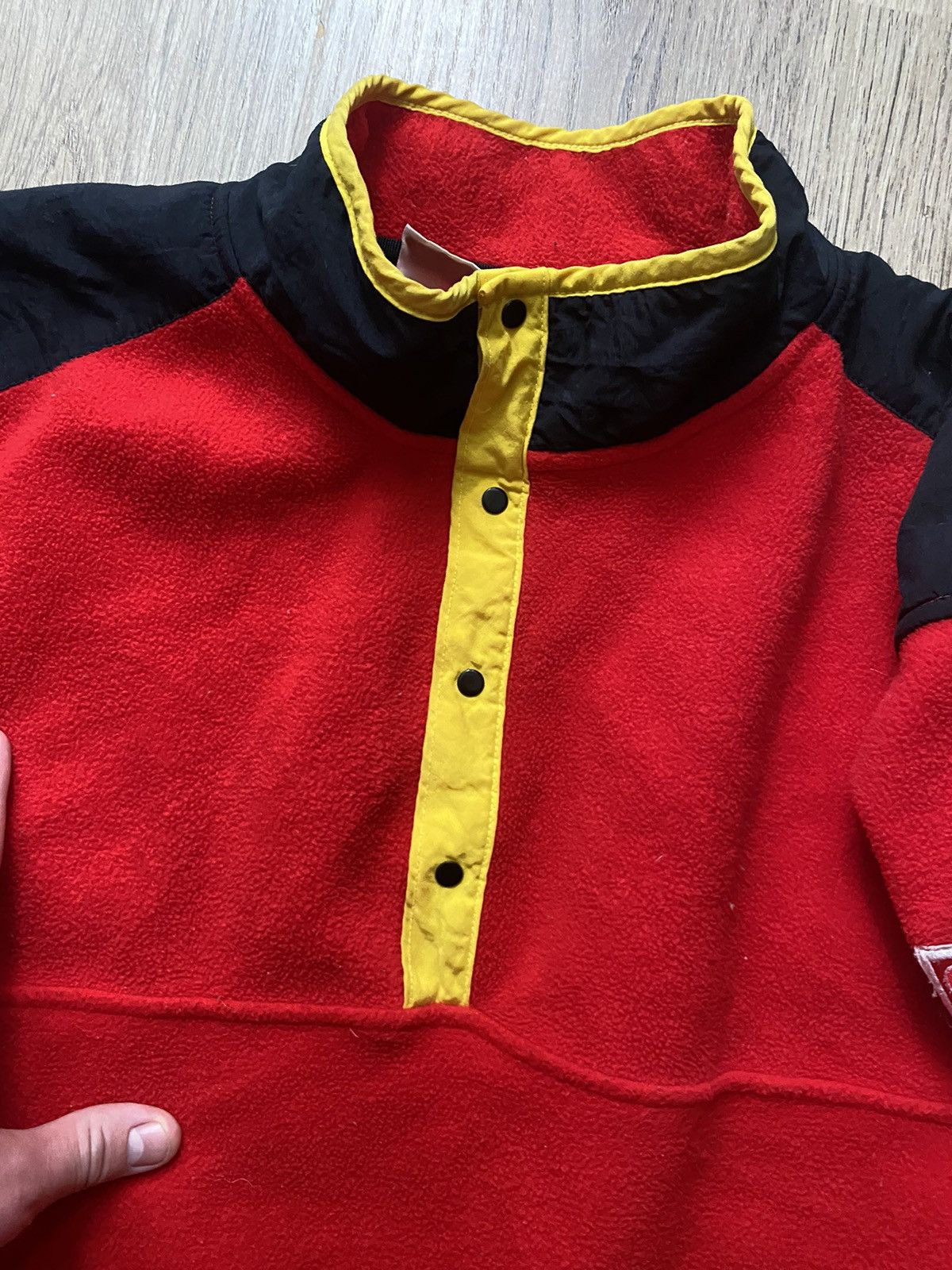 Marlboro × Vintage VINTAGE 90s MARLBORO LOGO PATCH RED BLACK FLEECE JACKET COAT Size US XL / EU 56 / 4 - 3 Thumbnail