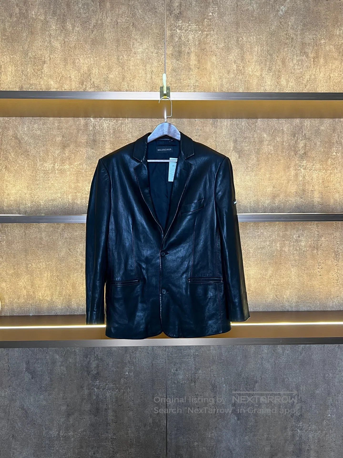 Balenciaga Balenciaga Patch Logo Lambskin Blazer| Size XXS / US 00 / IT 34 - 1 Thumbnail