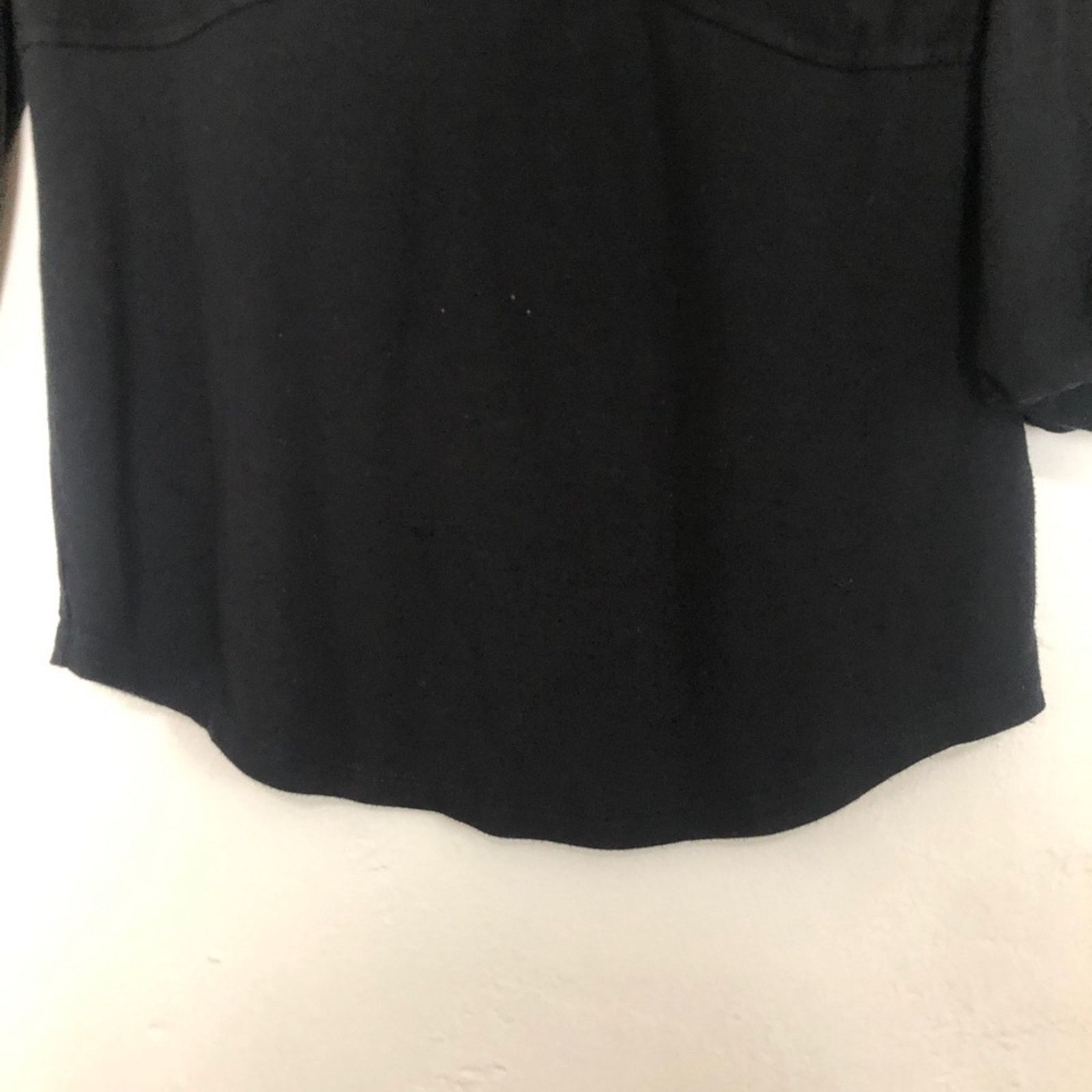 Free People Free People Soft Black Gathered Bust Flowy Blouse Top Size L / US 10 / IT 46 - 7 Thumbnail