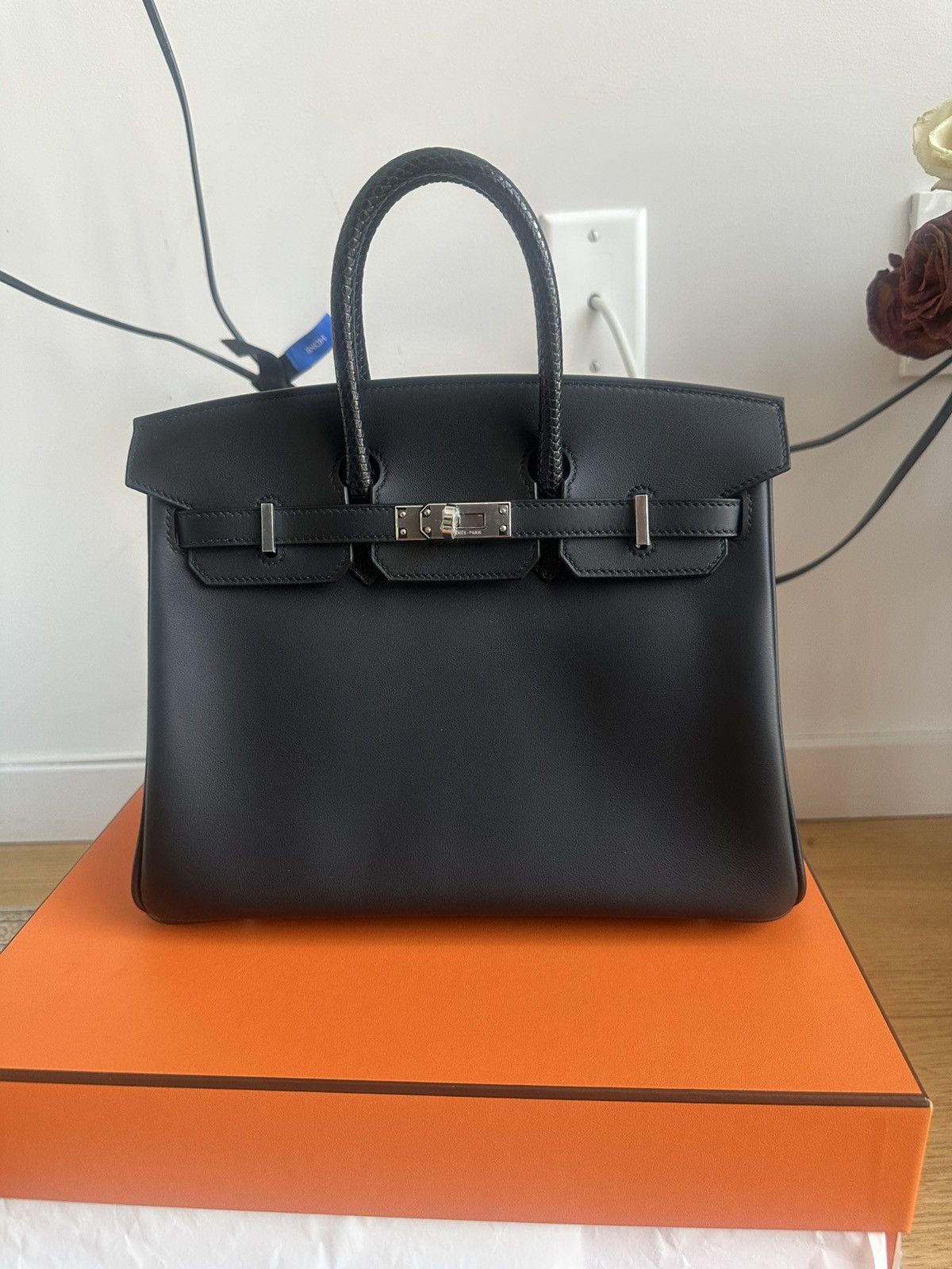 Hermes Hermès Black Niloticus Lizard and Swift Touch Birkin 25 Size ONE SIZE - 11 Thumbnail
