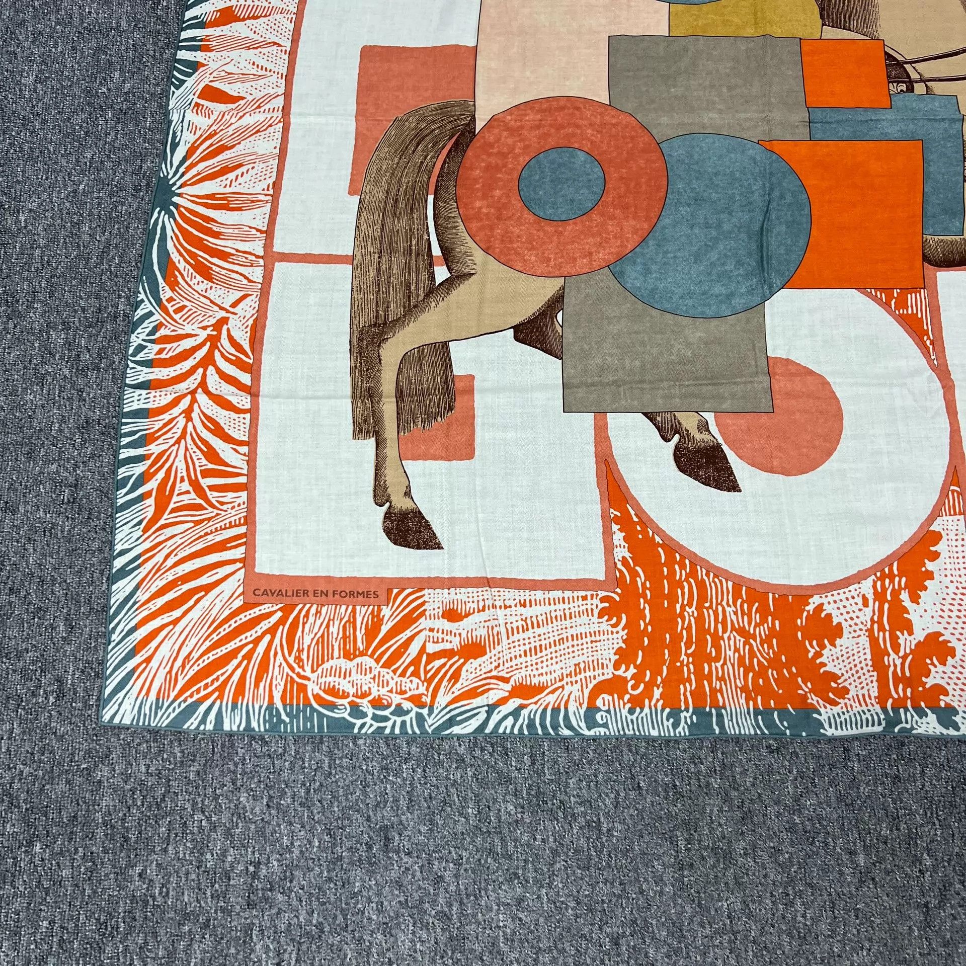 Hermes Hermes Knight Horse Cashmere-Silk Scarf 140x140cm NWT Size ONE SIZE - 6 Thumbnail