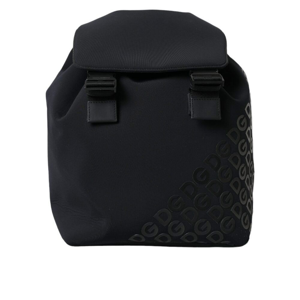 Dolce & Gabbana Dolce & Gabbana Black Neoprene Nylon DG Logo School Backpack Size ONE SIZE - 1 Thumbnail