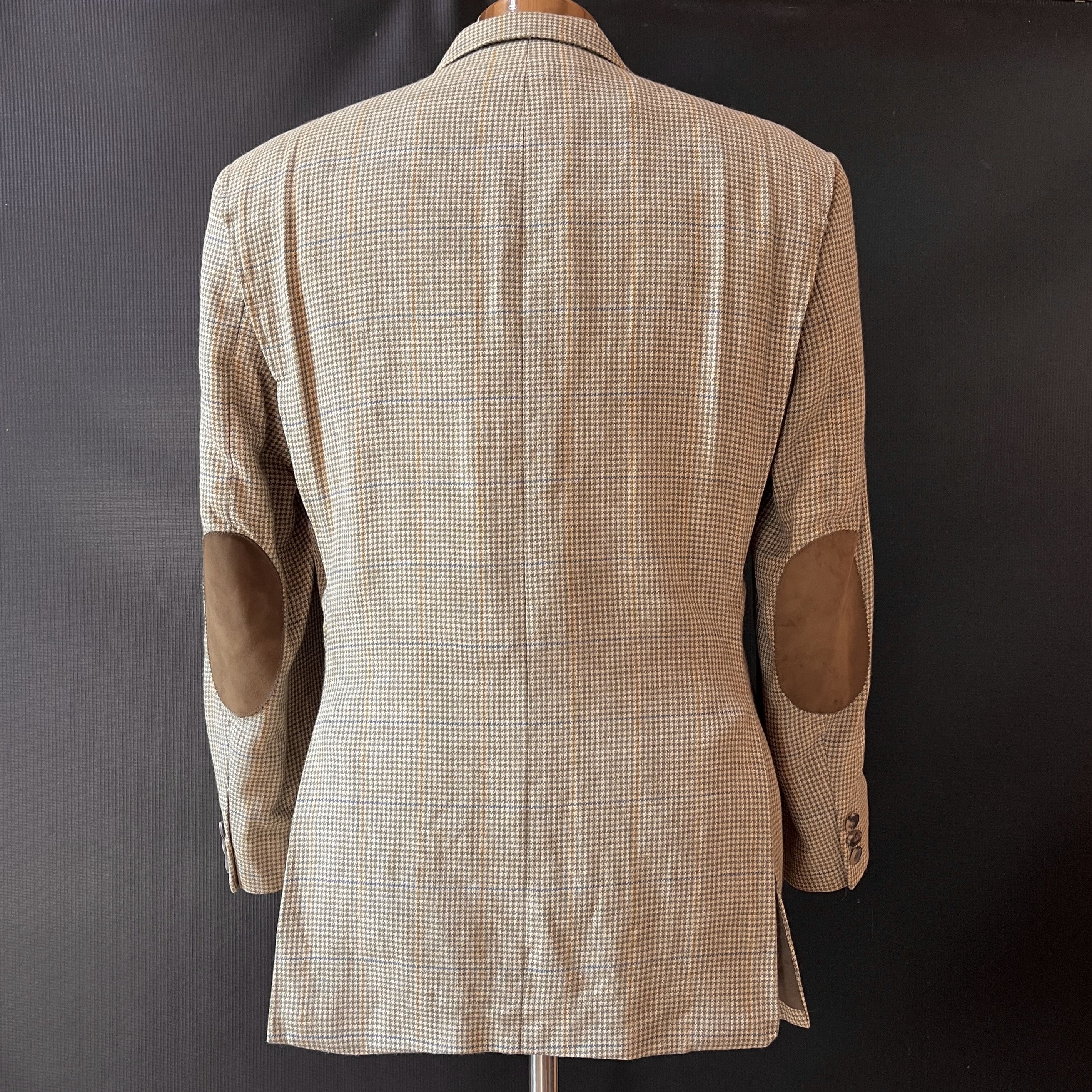 DAKS DAKS London Wool Silk Linen Hunting Jacket Suede Elbow IT50 Size 50S - 6 Thumbnail