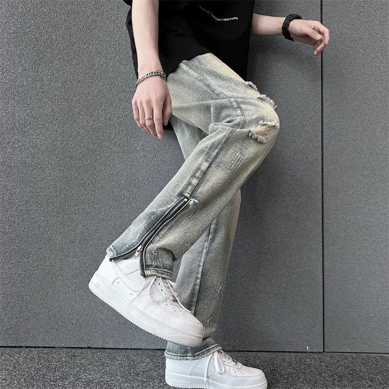Japanese Brand × Jean Retro loose straight zipper jeans Size US 30 / EU 46 - 2 Thumbnail
