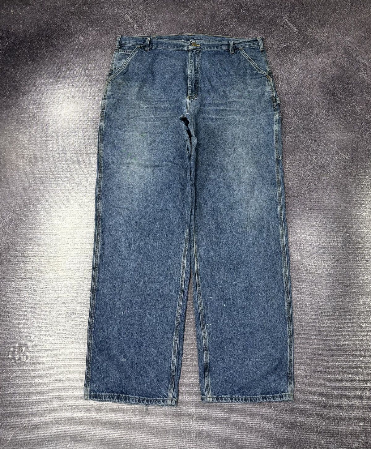 Carhartt Vintage 90s Carhartt USA Blue Denim Work Hype Baggy Jeans Size US 42 / EU 58 - 2 Thumbnail