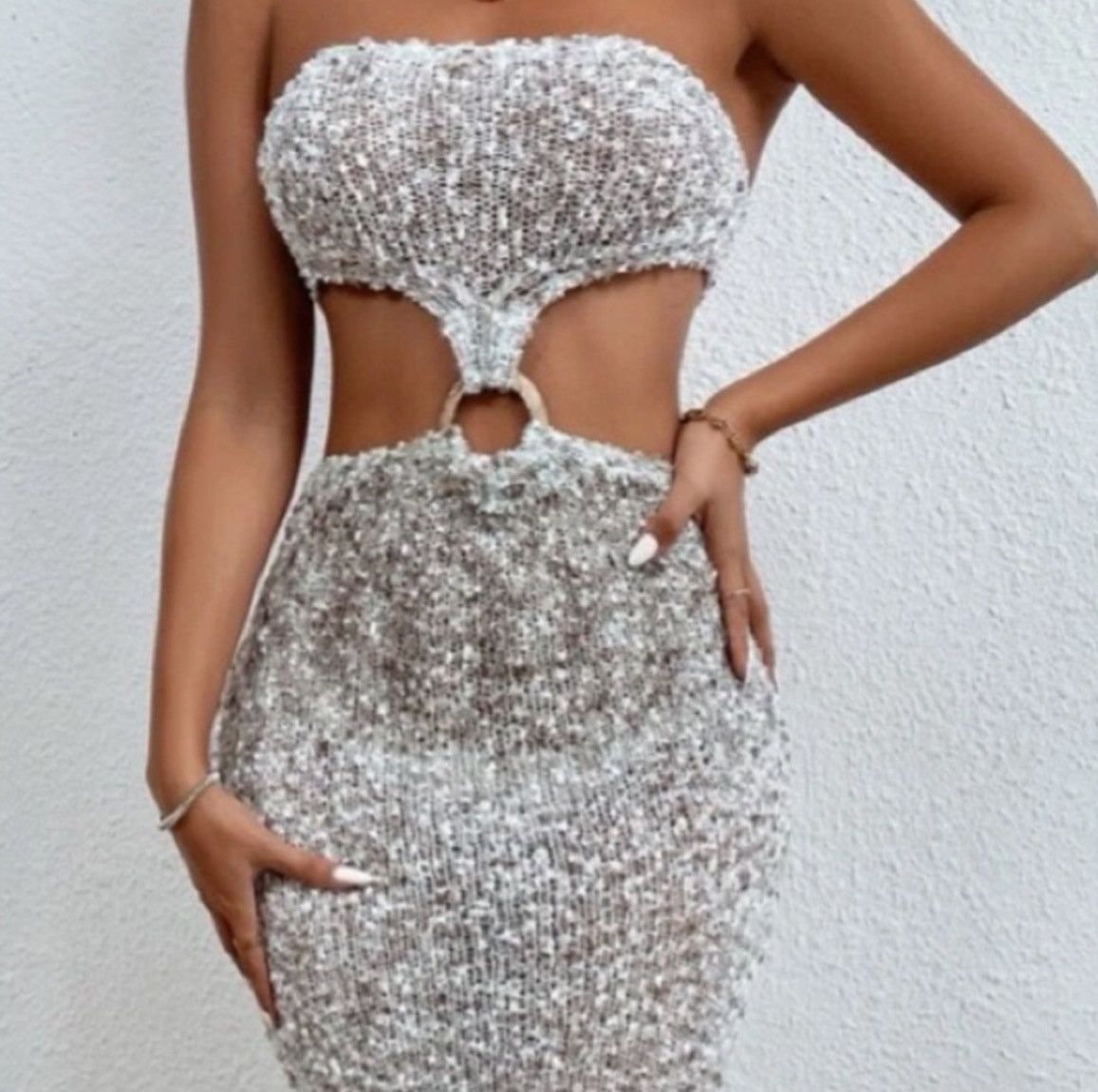 Designer × Levi's NWT, Lavishly Paris Women’s Ring Linked Bandeau Beach Dress Size M / US 6-8 / IT 42-44 - 3 Thumbnail