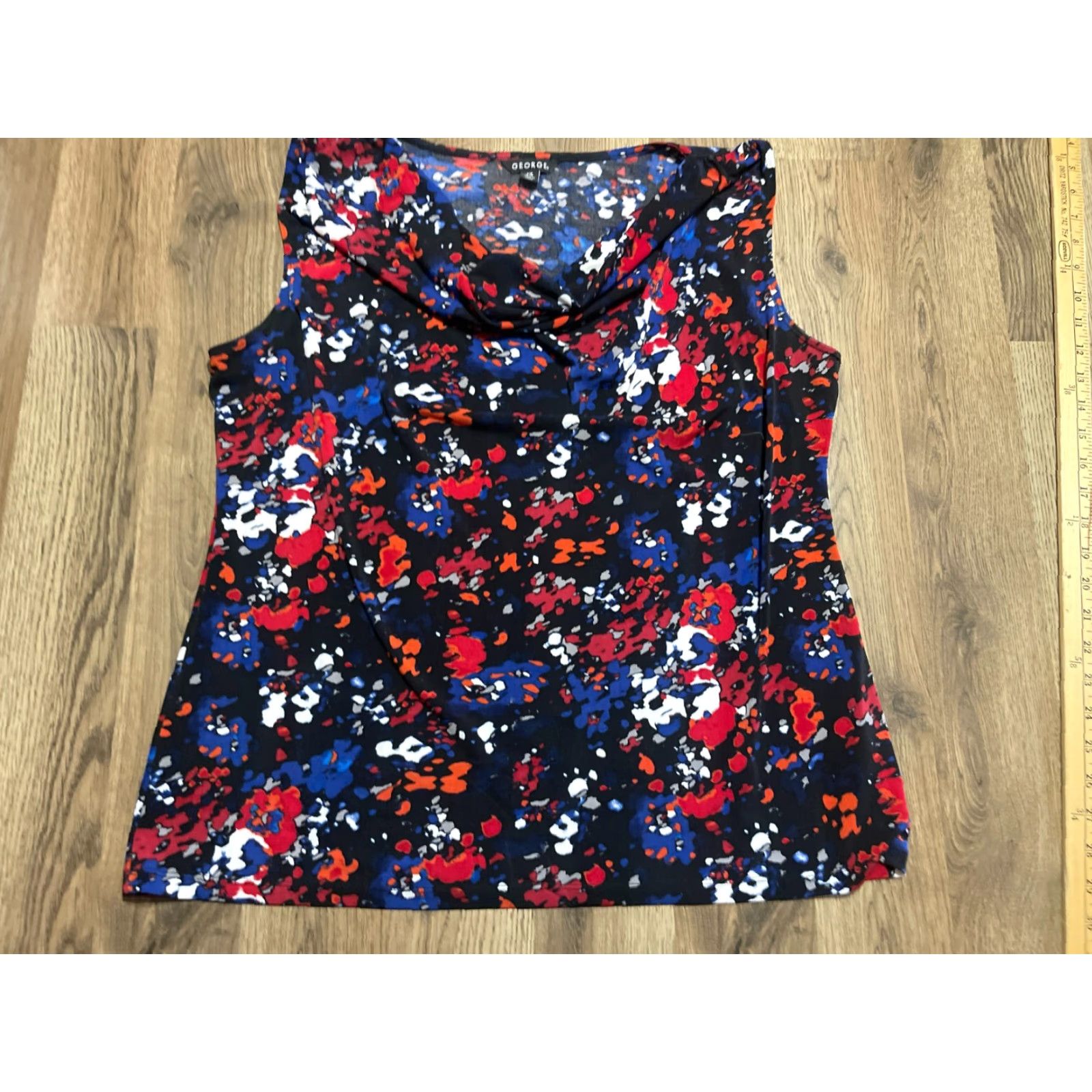 George George Shirt, Women’s Large, Floral, Sleeveless, Multicolor, Round Neck, Pullover, Casual, T-Shirt, George Size L / US 10 / IT 46 - 2 Thumbnail