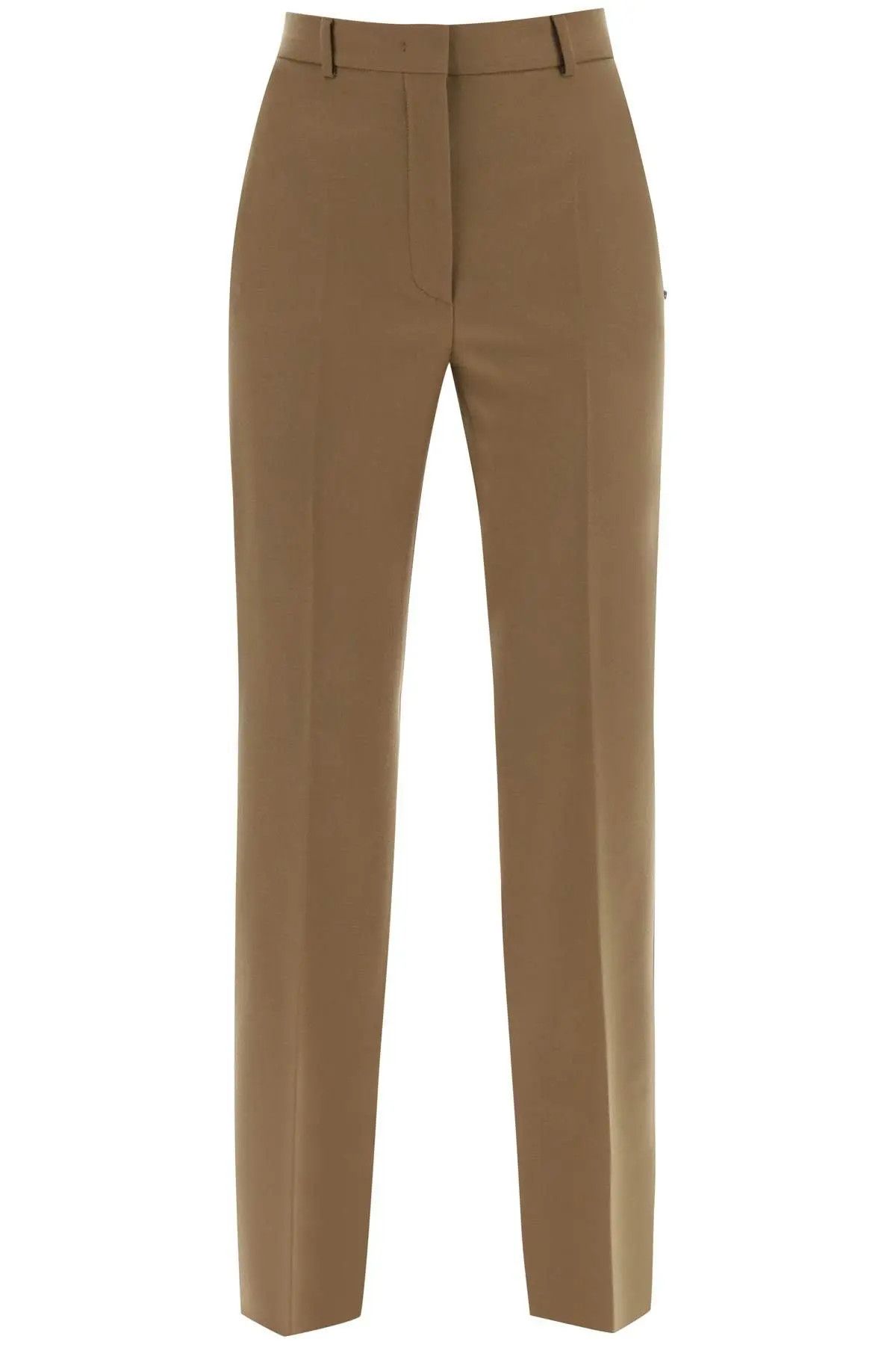 image of Sportmax O1S22I1N1223 Flannel Cigarette Pant In Khaki, Women's (Size 30)