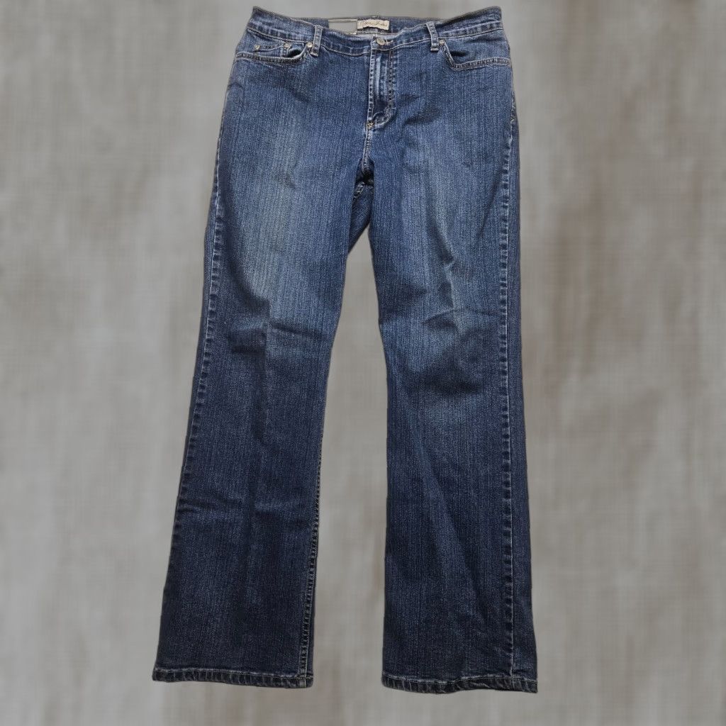 Vintage VINTAGE Lena Jeans Women's Straight Leg Jeans Size 14 Dark Wash Cotton Spandex Comfortable Classic Size 36" / US 14 / IT 50 - 1 Thumbnail