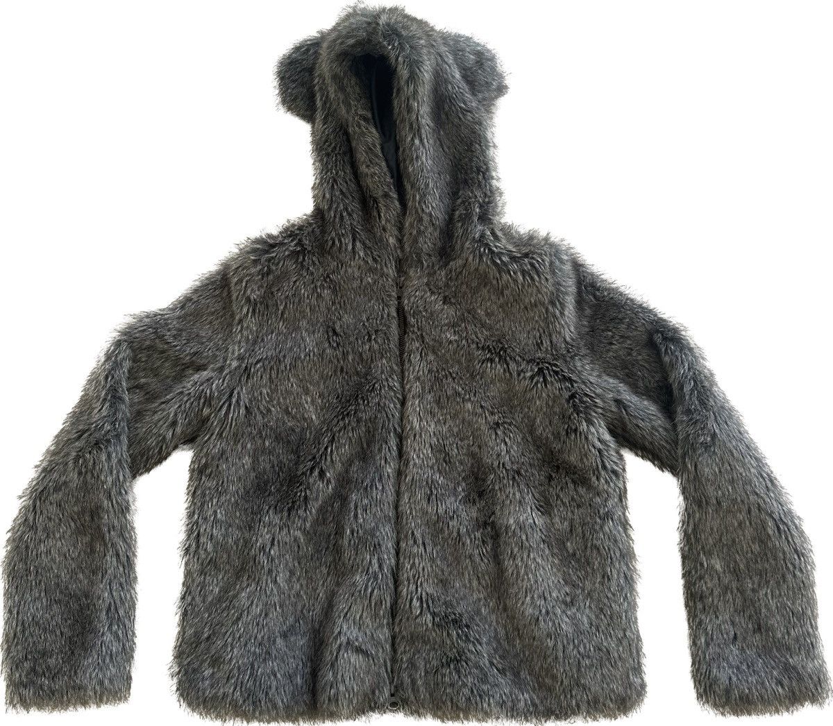 image of Hysteric Glamour x Issey Miyake Ne-Net Faux Fur Jacket in Grey, Men's (Size Medium)