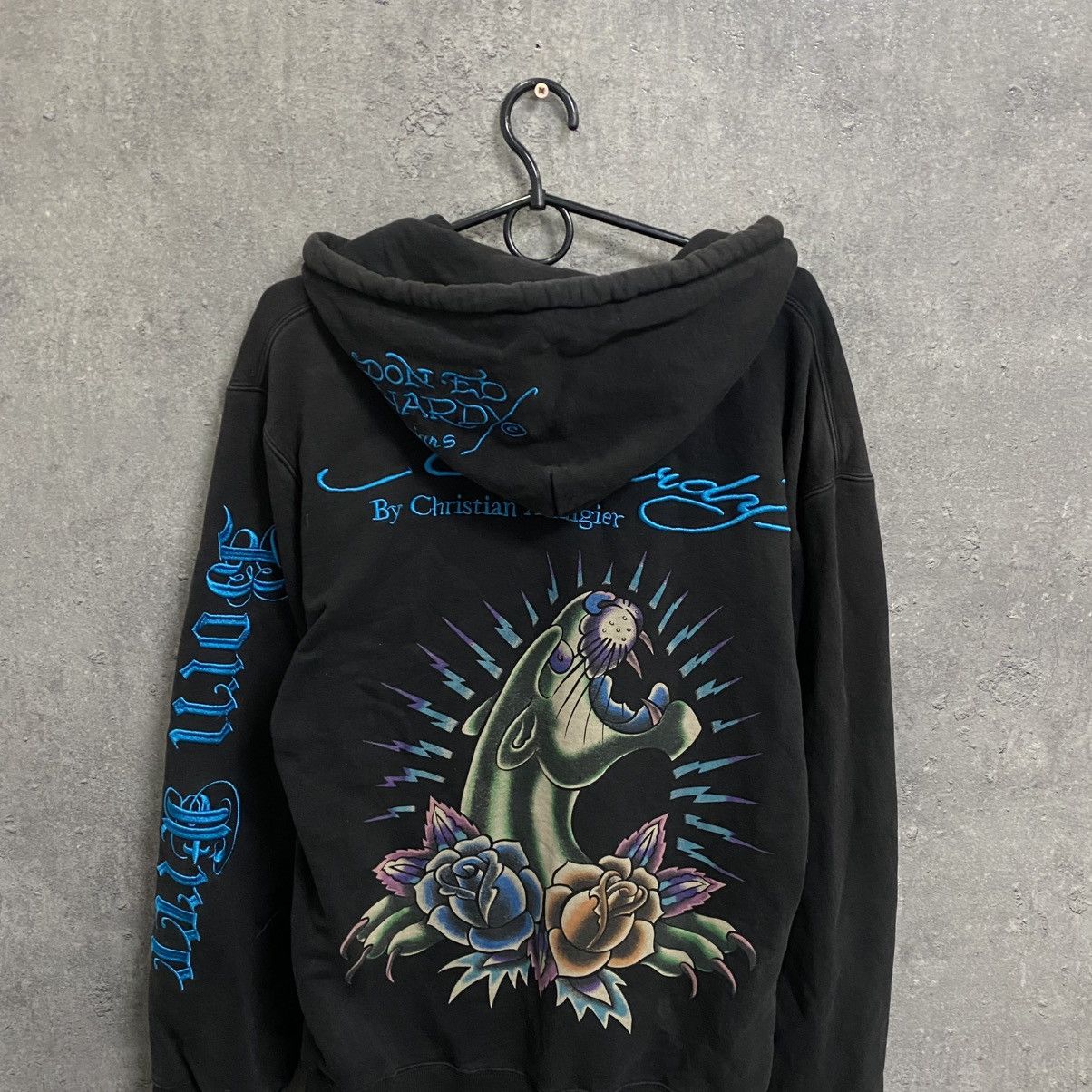 Ed Hardy Vintage Ed Hardy Zip Hoodie All Print By Christian Audigier Size US L / EU 52-54 / 3 - 9 Thumbnail