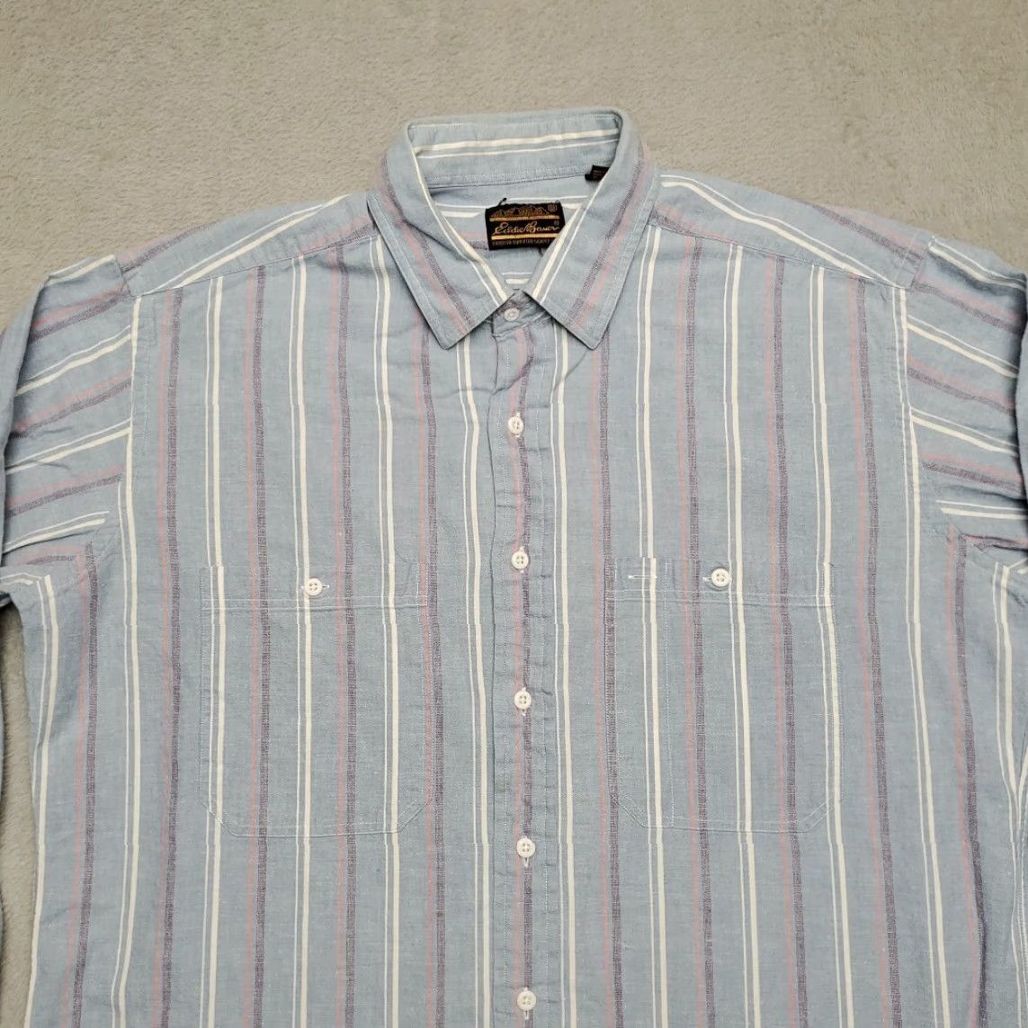 Eddie Bauer VINTAGE Eddie Bauer Shirt Mens L Blue Striped 100% Cotton Button-Up Casual Shirt Mens L Blue Striped 100% Cotton Button-Up Casual Size US L / EU 52-54 / 3 - 3 Thumbnail