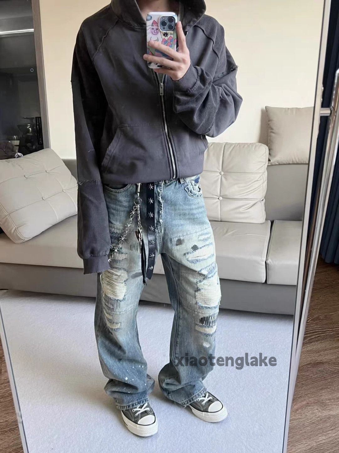 Jean × Vintage Urban utility skate hiphop damaged ripped jeans Size US 32 / EU 48 - 3 Thumbnail