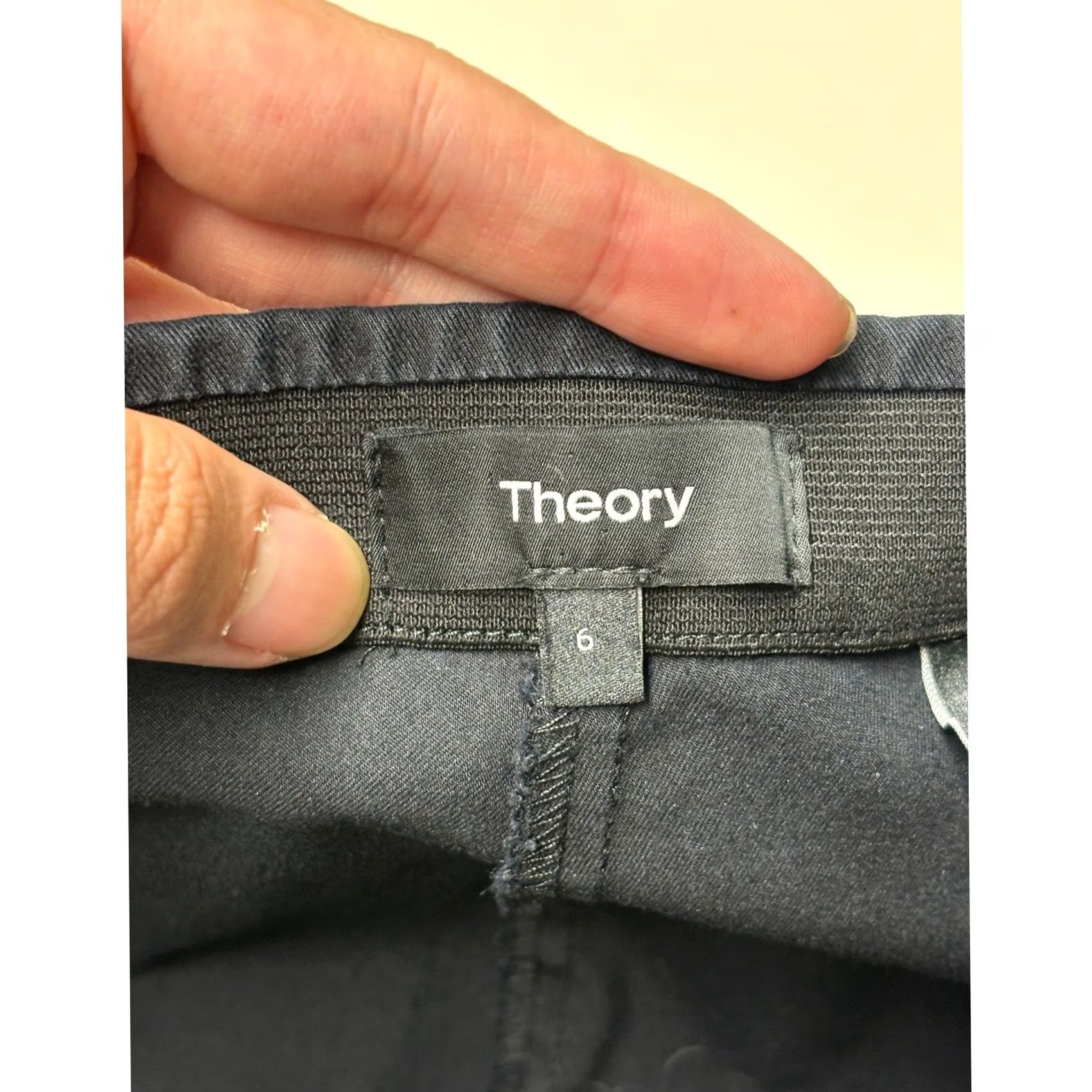Theory Theory Thaniel Approach Black Stretch Cotton Pull On Slim Womens 6 W29 L26 USA Size ONE SIZE - 4 Thumbnail