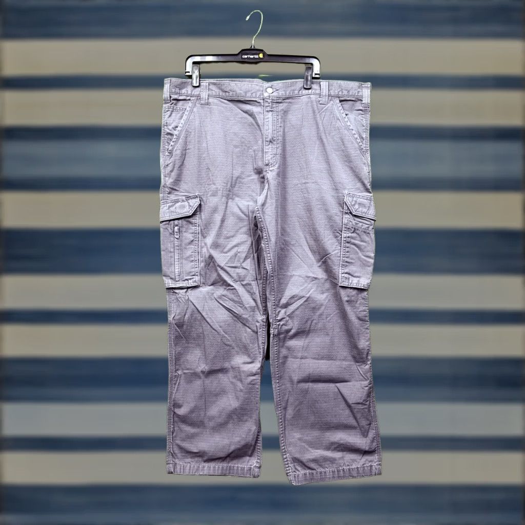 Carhartt Carhartt Pants Mens 42x30 Relaxed Fit Gray Work Pants Cargo 101148-039 Style: Cargo, 5-Pocket, Button Zip Closure, Canvas Workwear Size US 42 / EU 58 - 1 Thumbnail
