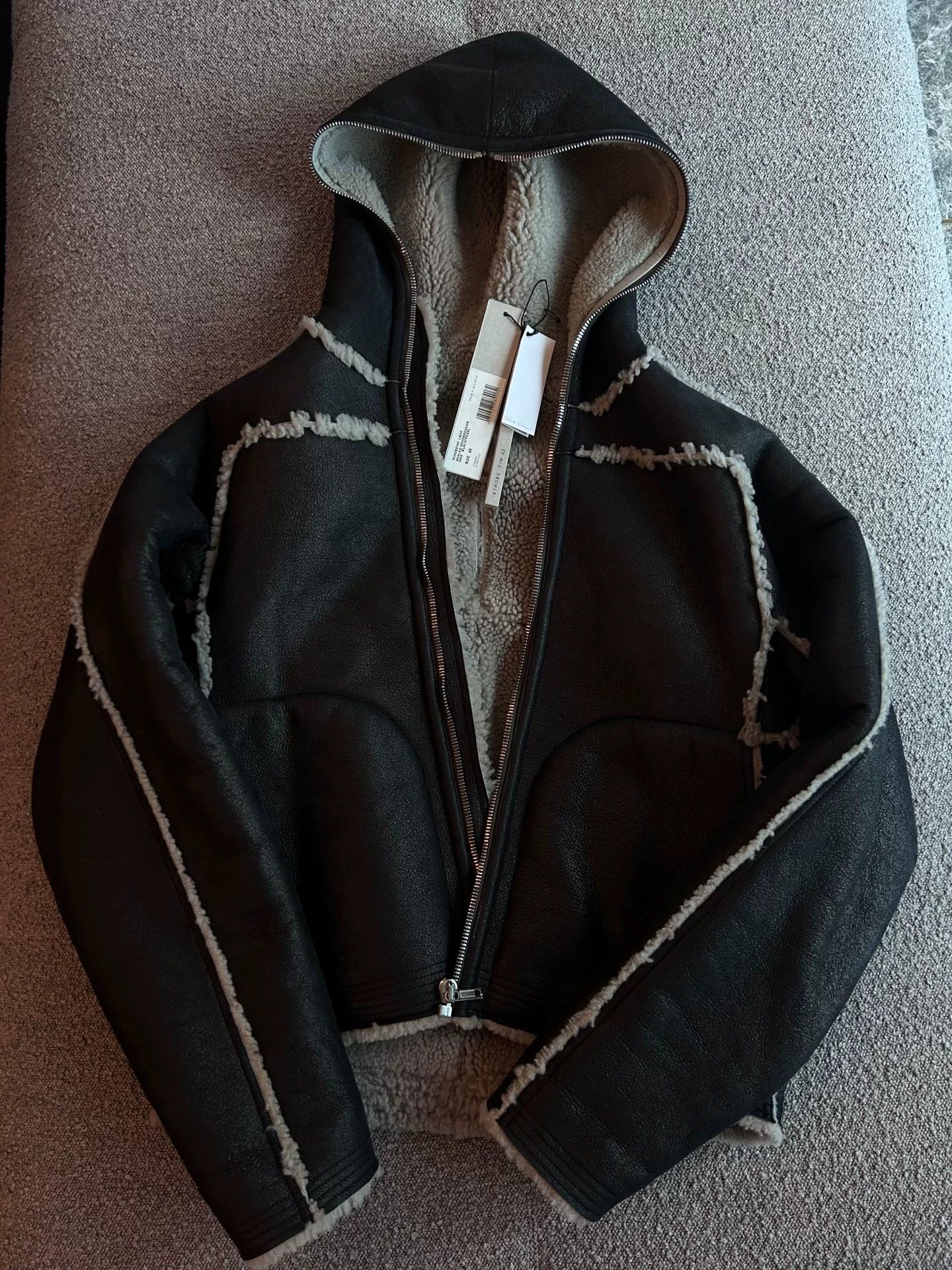 Rick Owens Rick Owens Shearling Jacket in Black Pearl Size US M / EU 48-50 / 2 - 1 Thumbnail