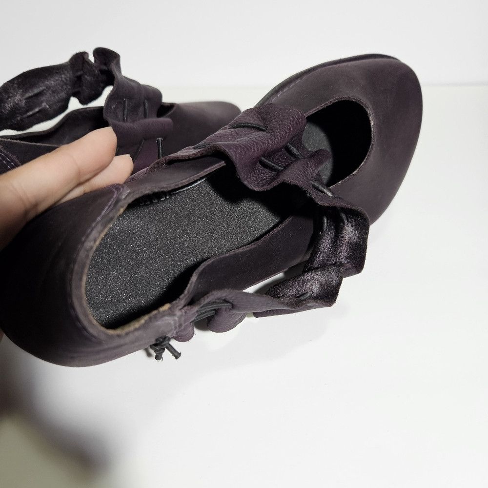 Other Loints of Holland Purple Nubuck Leather Ruffle Mary Jane Fl Size US 8 / IT 38 - 9 Thumbnail