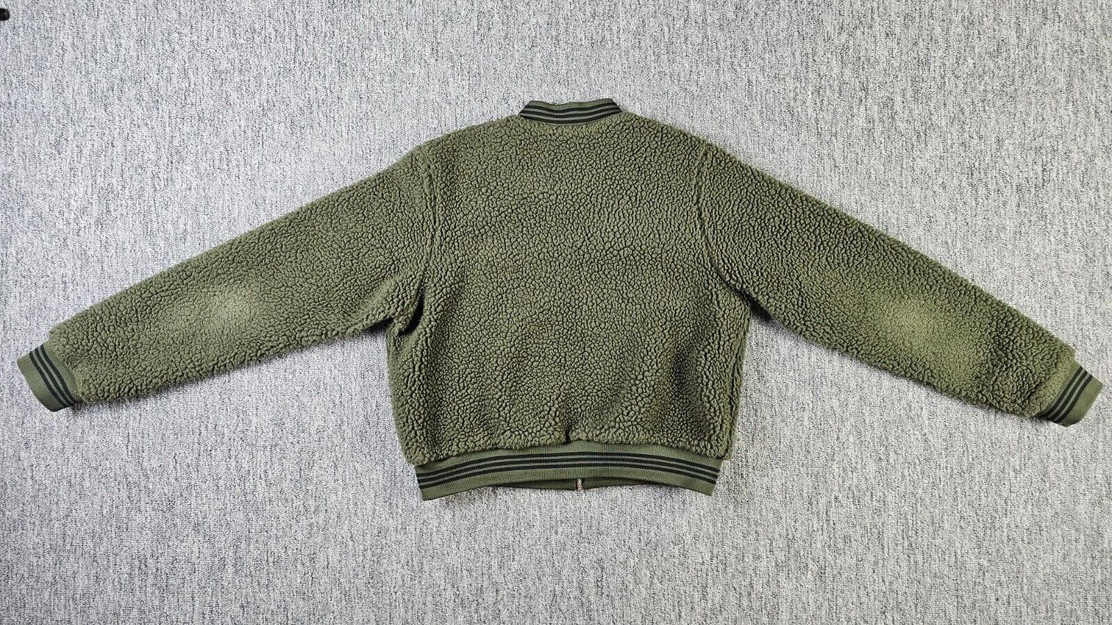 Adidas Adidas Vintage 90s Teddy Fleece Cropped Boxy Y2K Olive Size L / US 10 / IT 46 - 2 Thumbnail