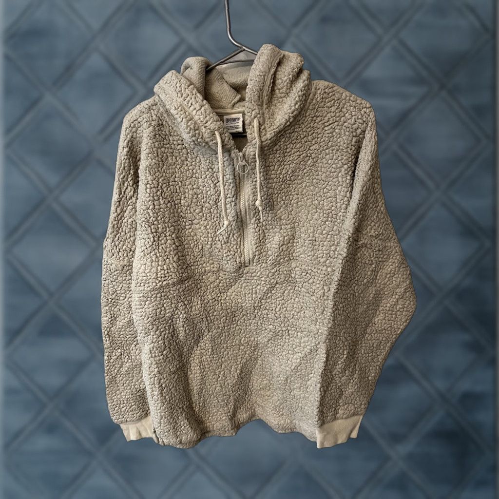 Victoria's Secret Victoria's Secret PINK Hooded Sweatshirt Beig S Pullover 1/2 Zip Size S / US 4 / IT 40 - 1 Thumbnail
