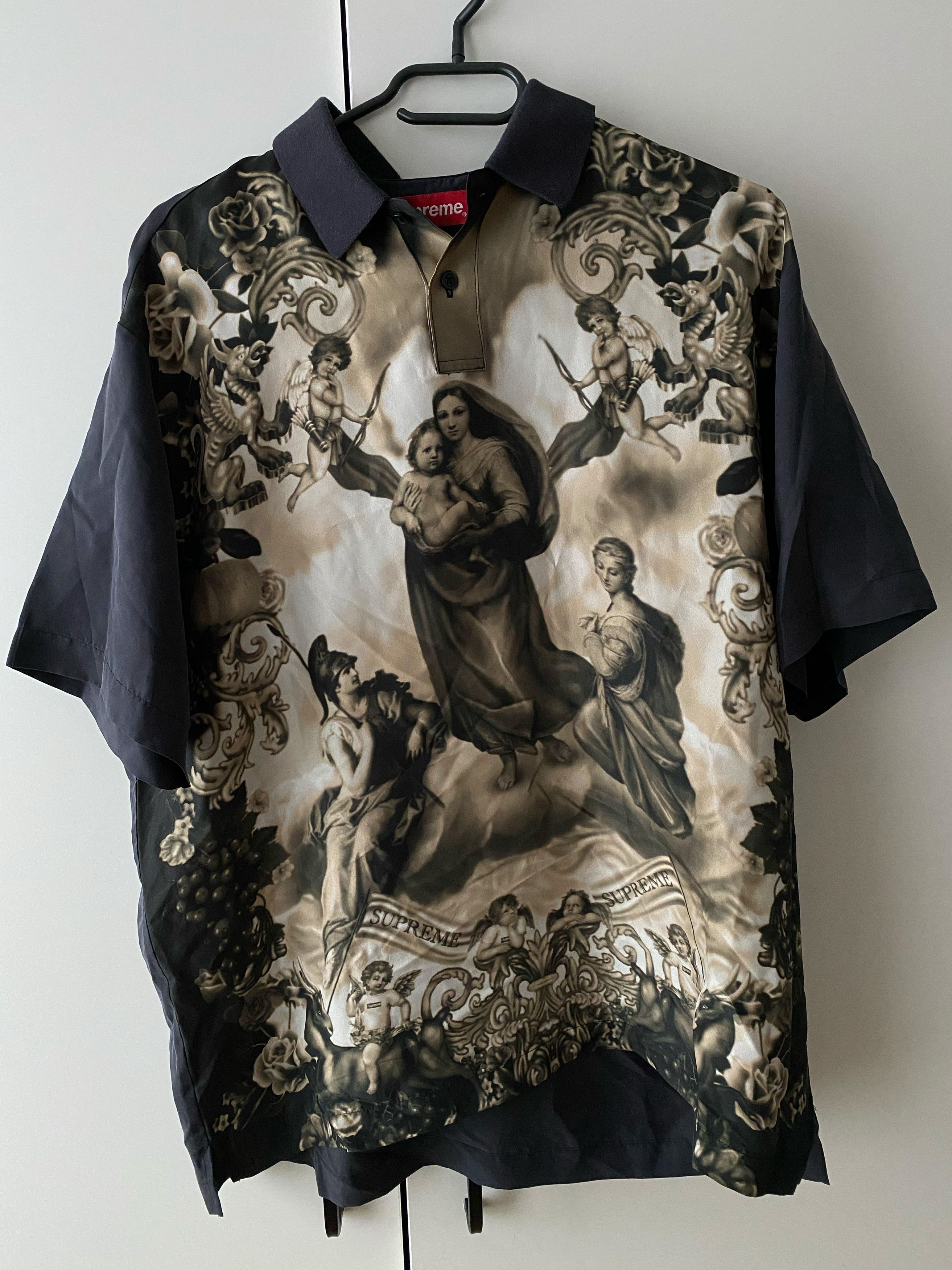 Supreme Supreme Heavenly Silk Polo FW22 black | Grailed