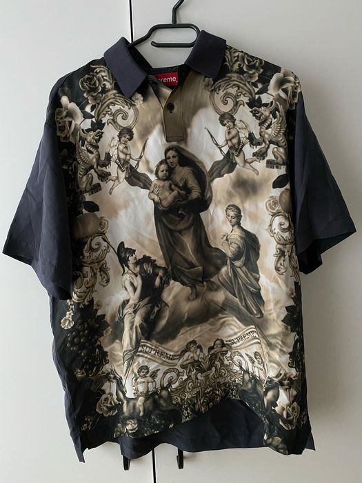 日本新品 Supreme Heavenly Silk Polo 黒 Mサイズ - トップス