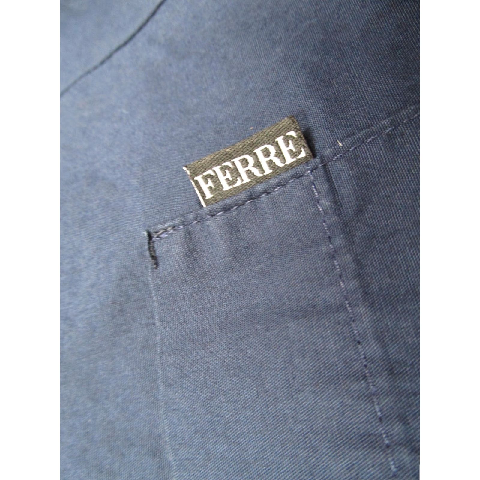 Gianfranco Ferre Gianfranco Ferre Button-Up Shirt Men's Large Blue Short Sleeve Casual Travel Woven 100% Cotton Size US L / EU 52-54 / 3 - 2 Thumbnail