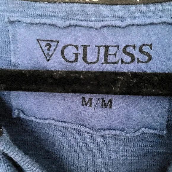 Guess Heathered 1/4 Button V-Neck Hooded Henley Casual School Size US M / EU 48-50 / 2 - 7 Thumbnail