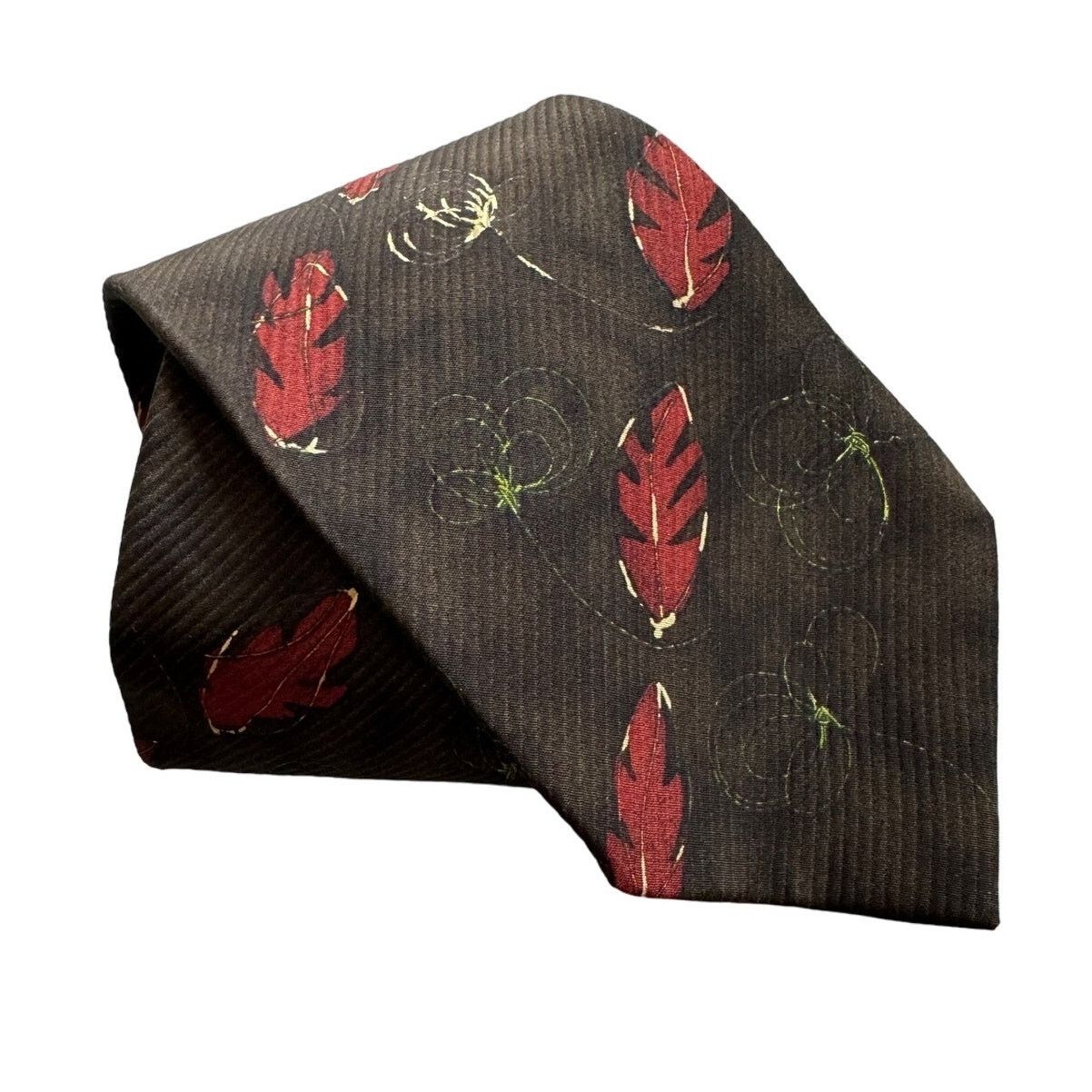 Ermenegildo Zegna Ermenegildo Zegna vintage leaf print 100% silk tie 3.75” w Size ONE SIZE - 1 Thumbnail