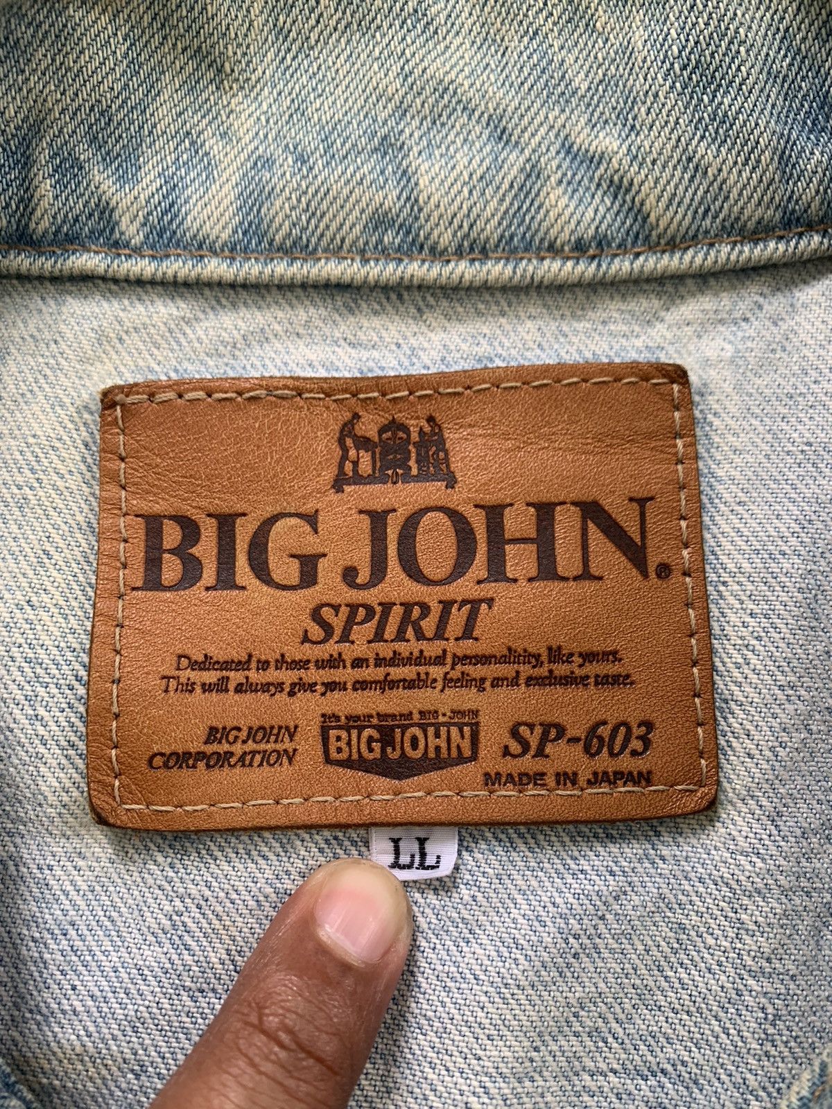 Vtg Big John Spirit SP-603 Denim Jacket Buckle Back