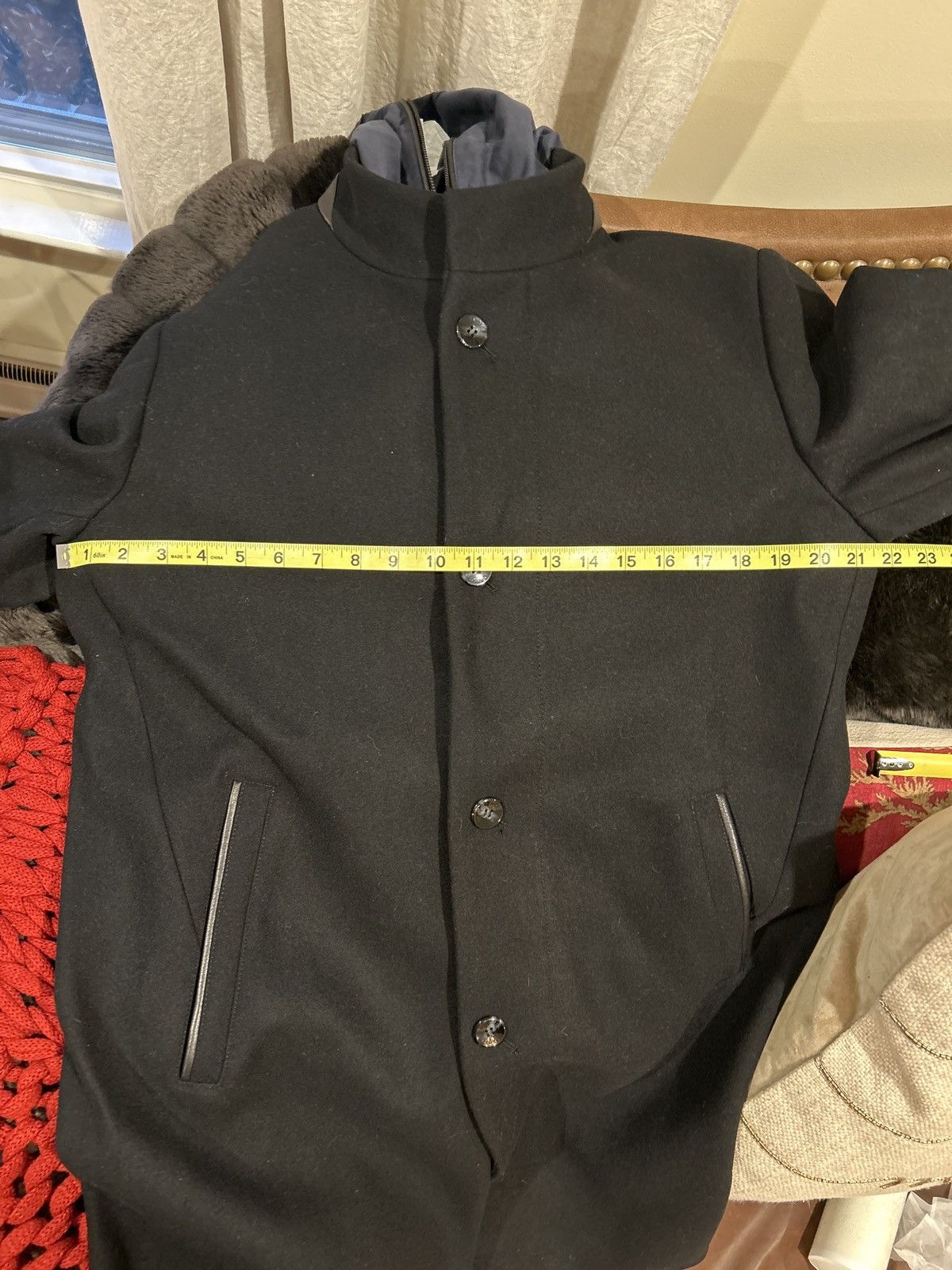 Vince Camuto Vince Camuto Black Wool-Blend Car Coat with Hooded Bib Size US M / EU 48-50 / 2 - 14 Thumbnail