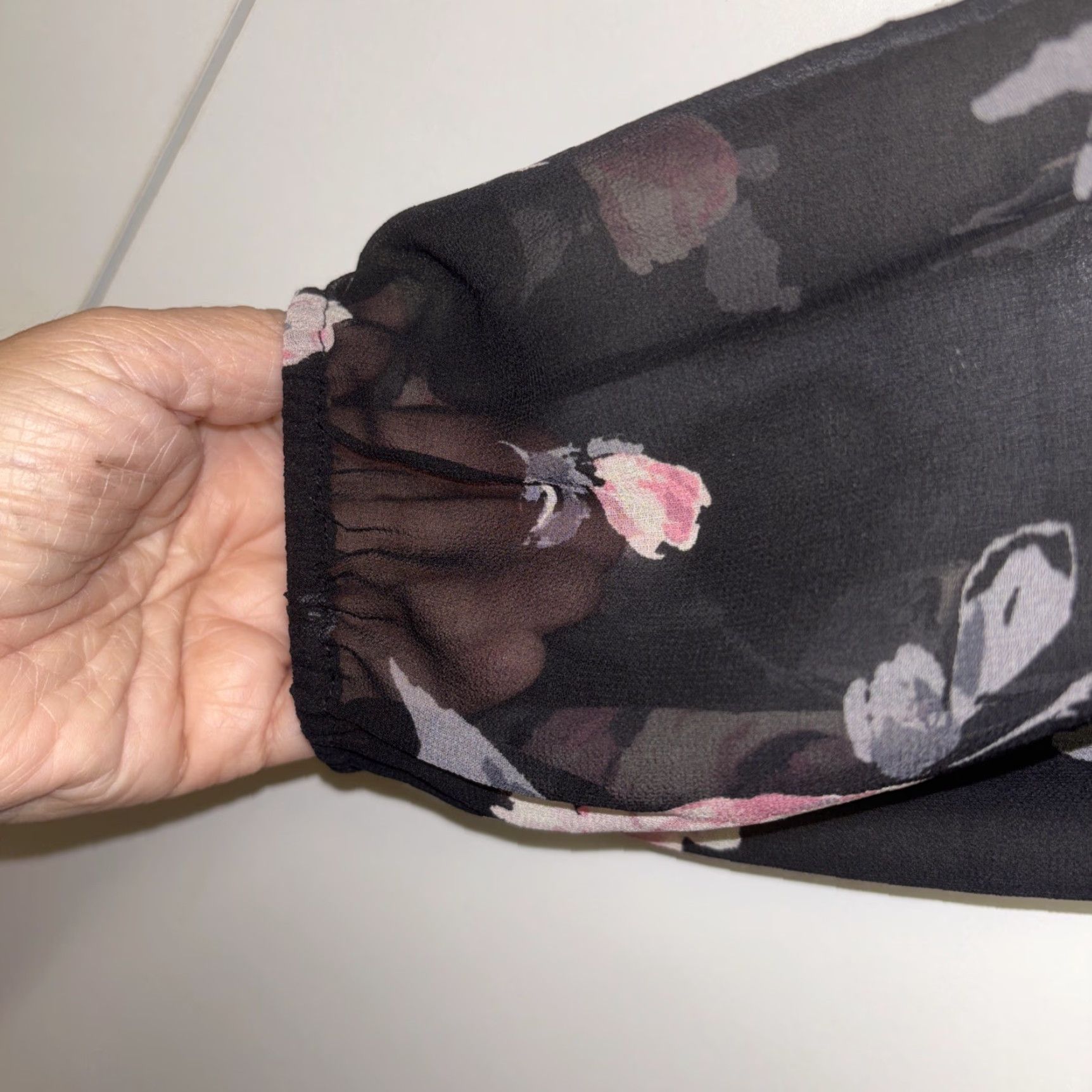 Vintage Lane Bryant Blouse Shirt Tunic Top Boho Peasant Floral Sheer Black Balloon Sleeve V-Neck Polyester 14 16 Casual Womens Size XXL / US 16-18 / IT 52-54 - 5 Thumbnail