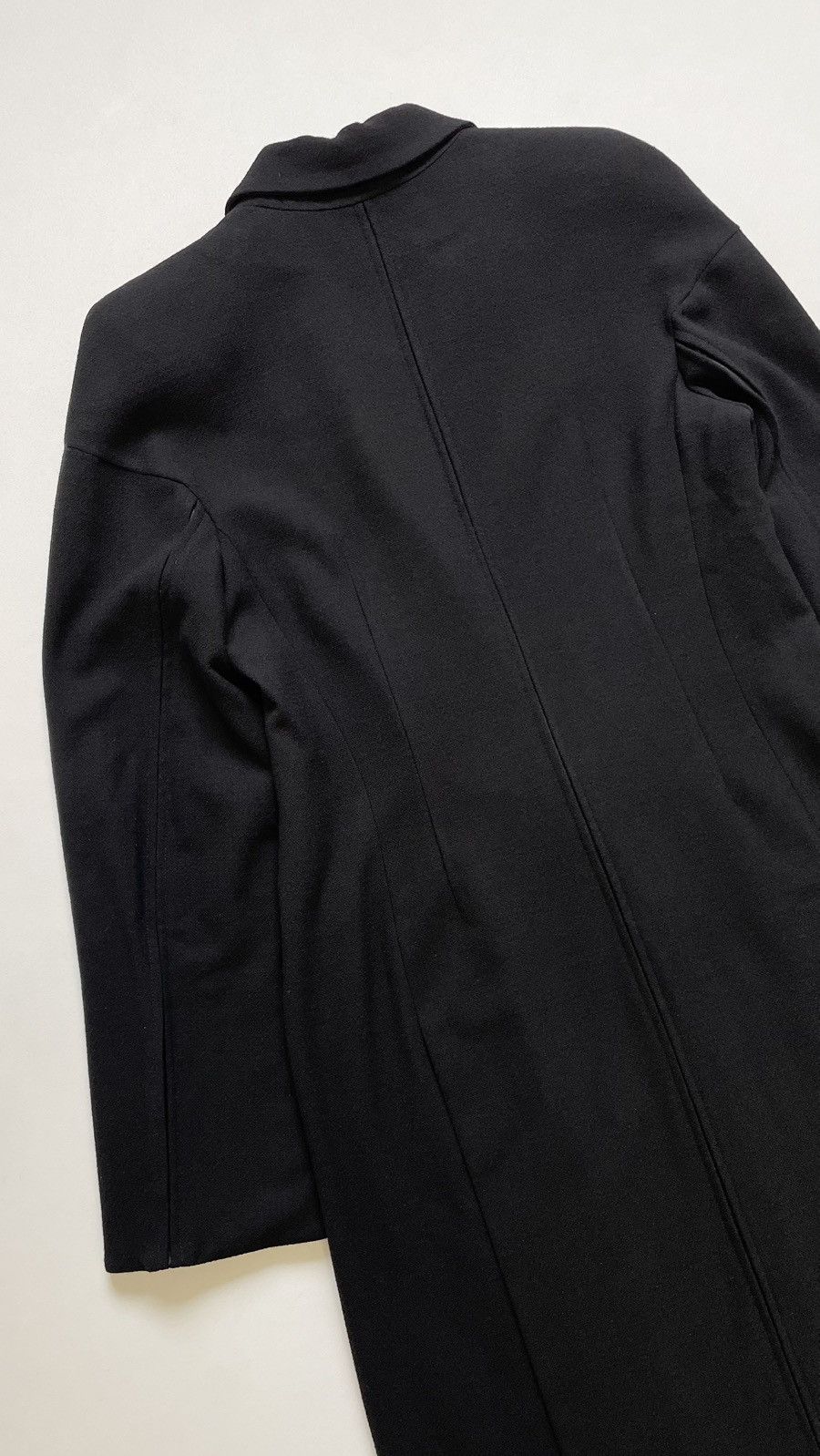 Ann Demeulemeester Black Brushed Wool Seam Panels Overcoat Size S / US 4 / IT 40 - 16 Thumbnail