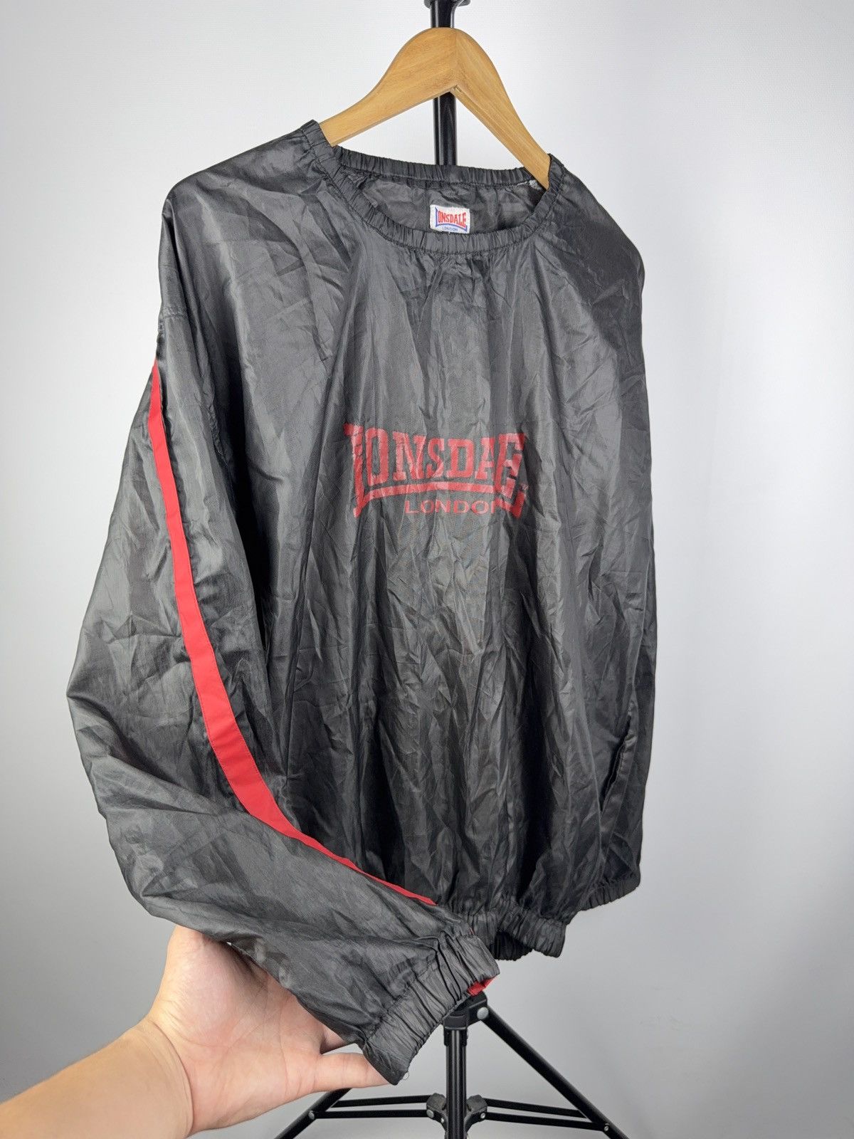 Lonsdale Vintage 80s Retro Rare Lonsdale Nylon jacket sweatshirt Size US L / EU 52-54 / 3 - 4 Thumbnail