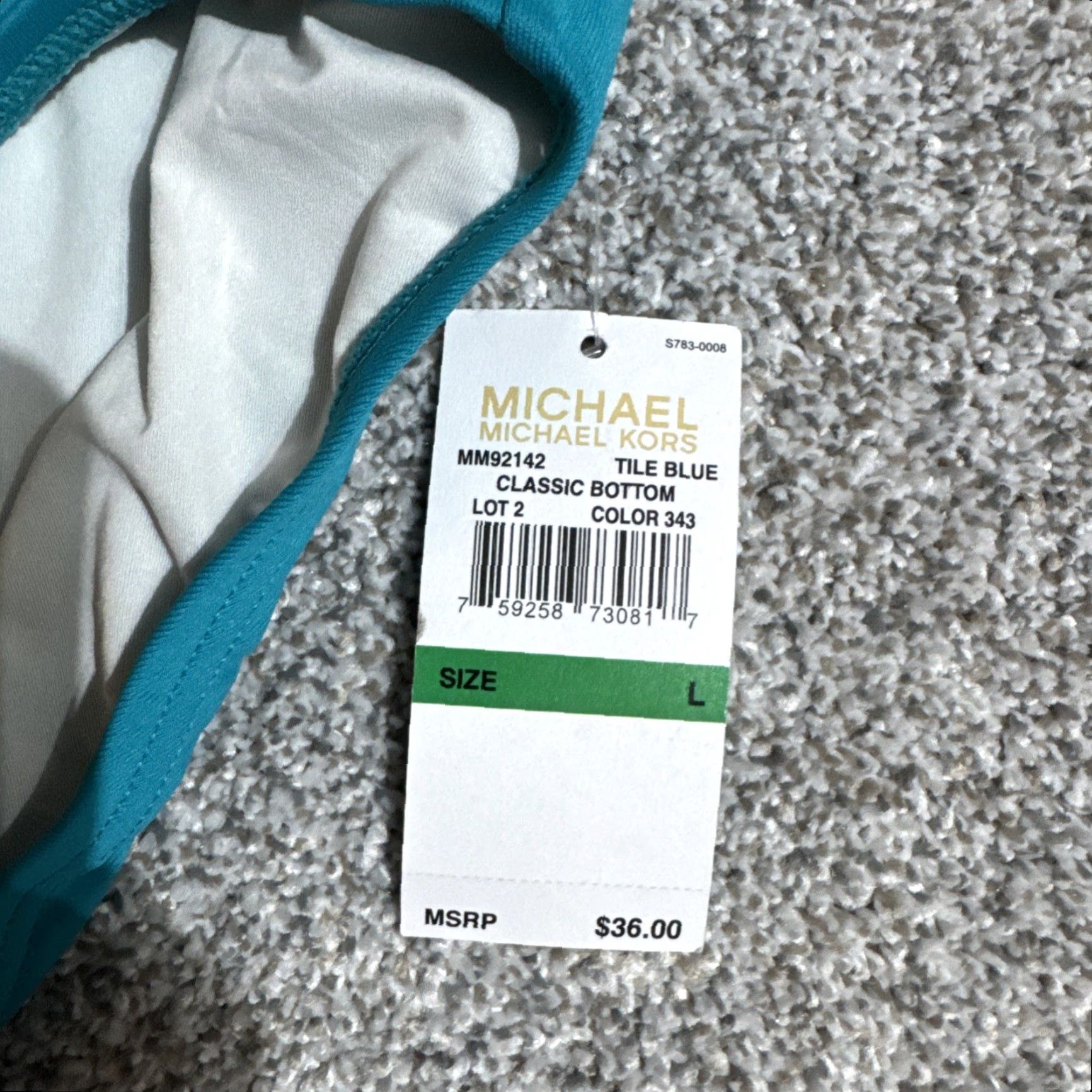 Michael Kors Michael Kors Bikini Women Large Blue Nylon Spandex Solid Minimalist Chic Swimwear Y2K Style Luxury Size 36" / US 14 / IT 50 - 3 Thumbnail